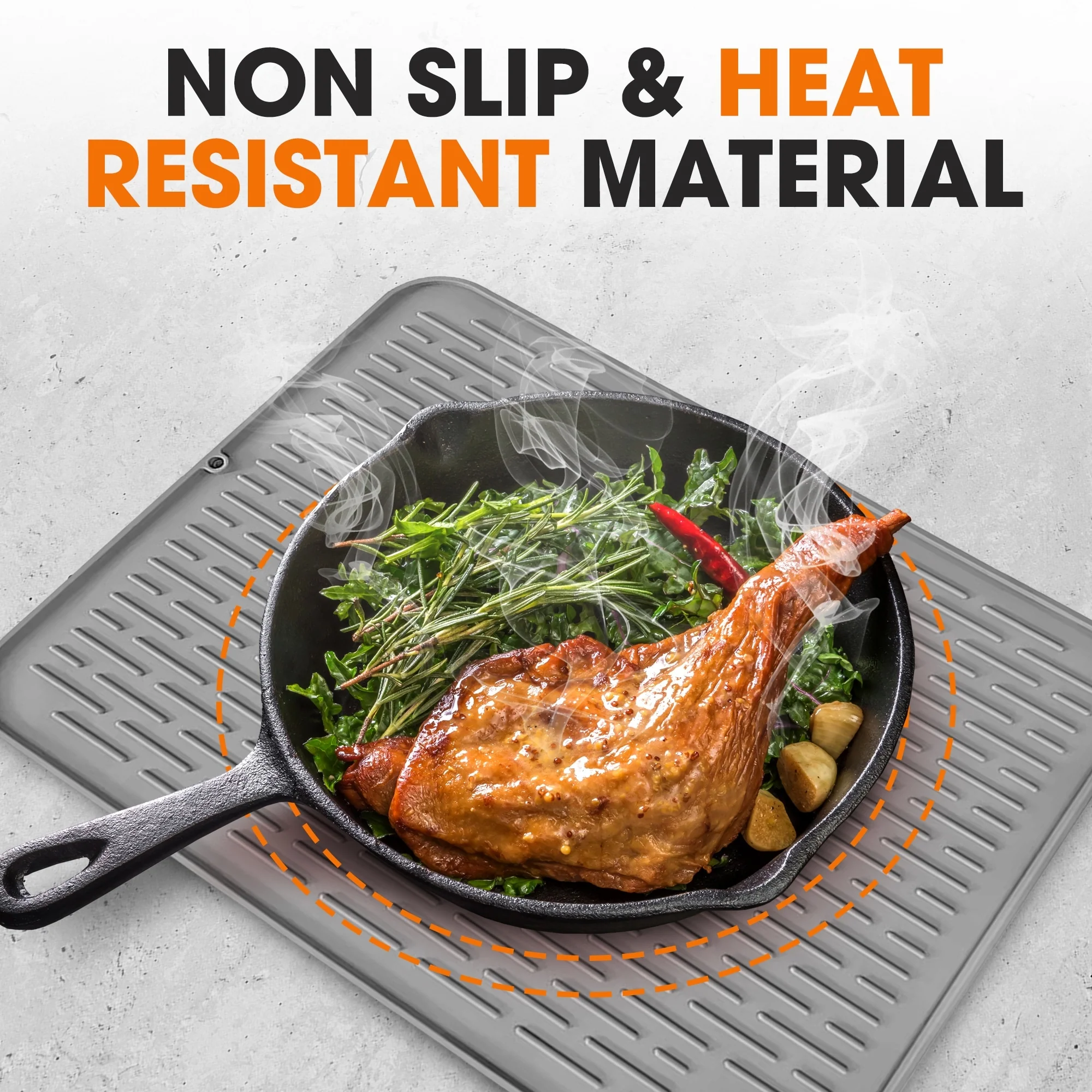 Cheer Collection Silicone Large Dish Drying Mat for Kitchen Counter