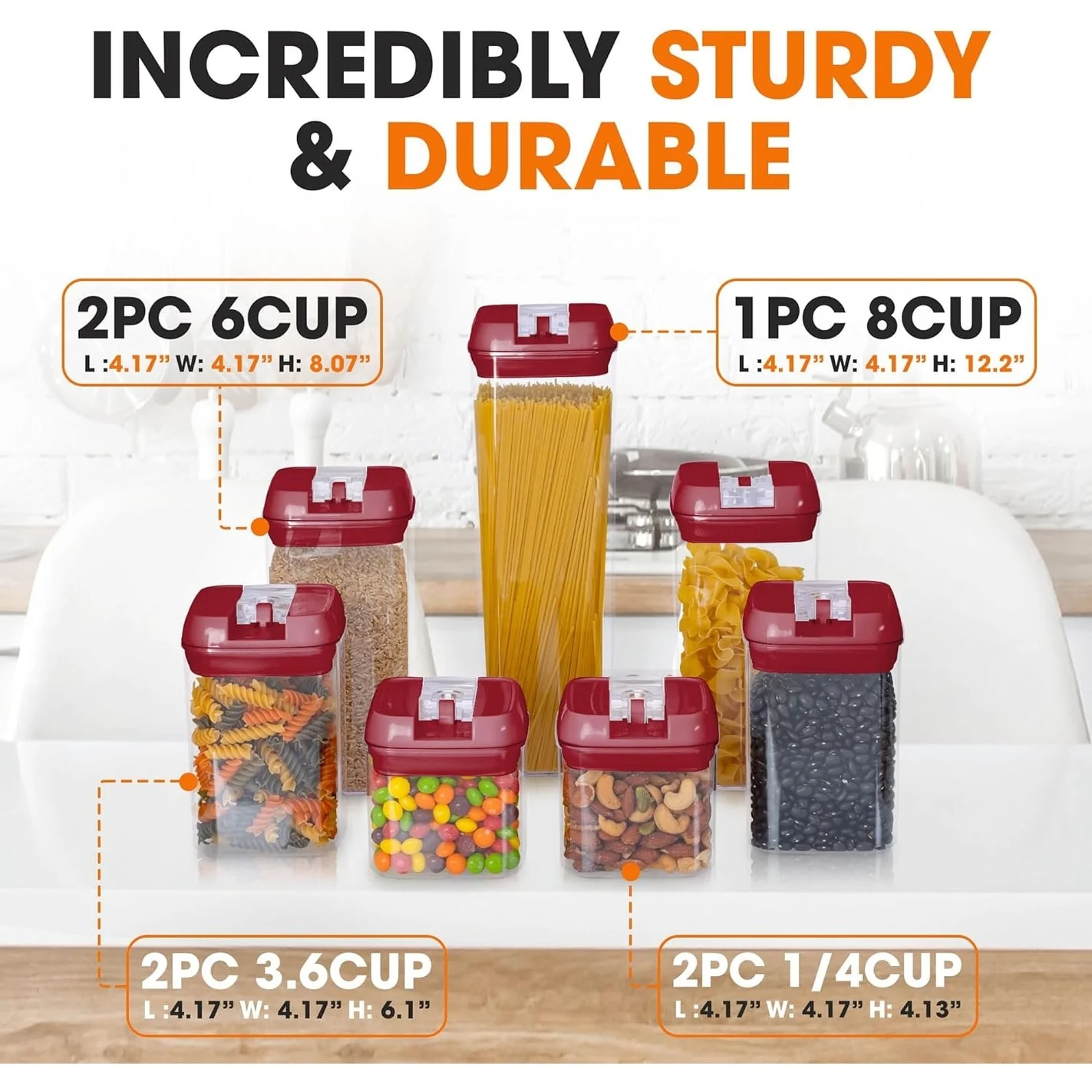 Cheer Collection 7-piece Stackable Airtight Food Storage Container Set