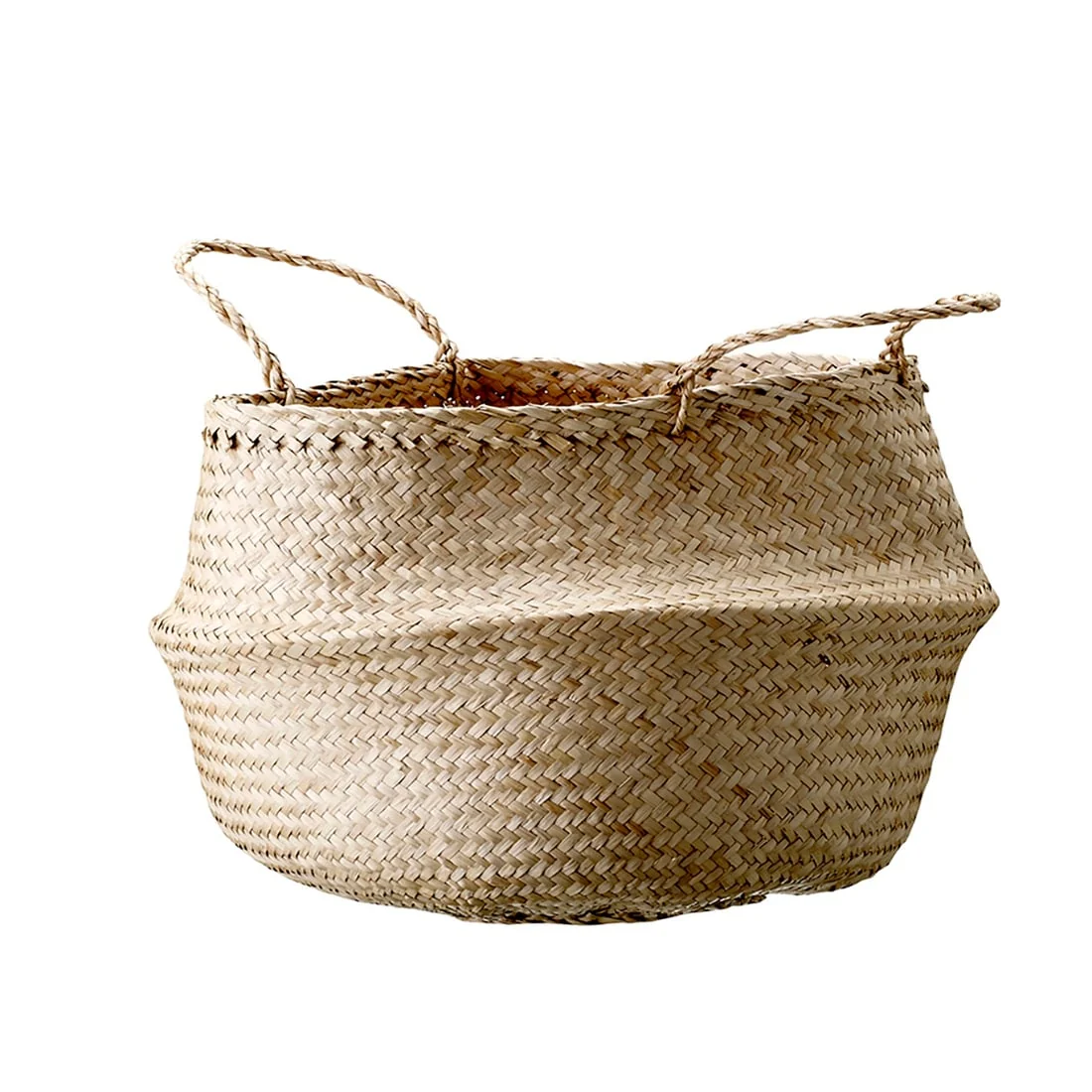 Handwoven Seagrass Basket Storage with Handles