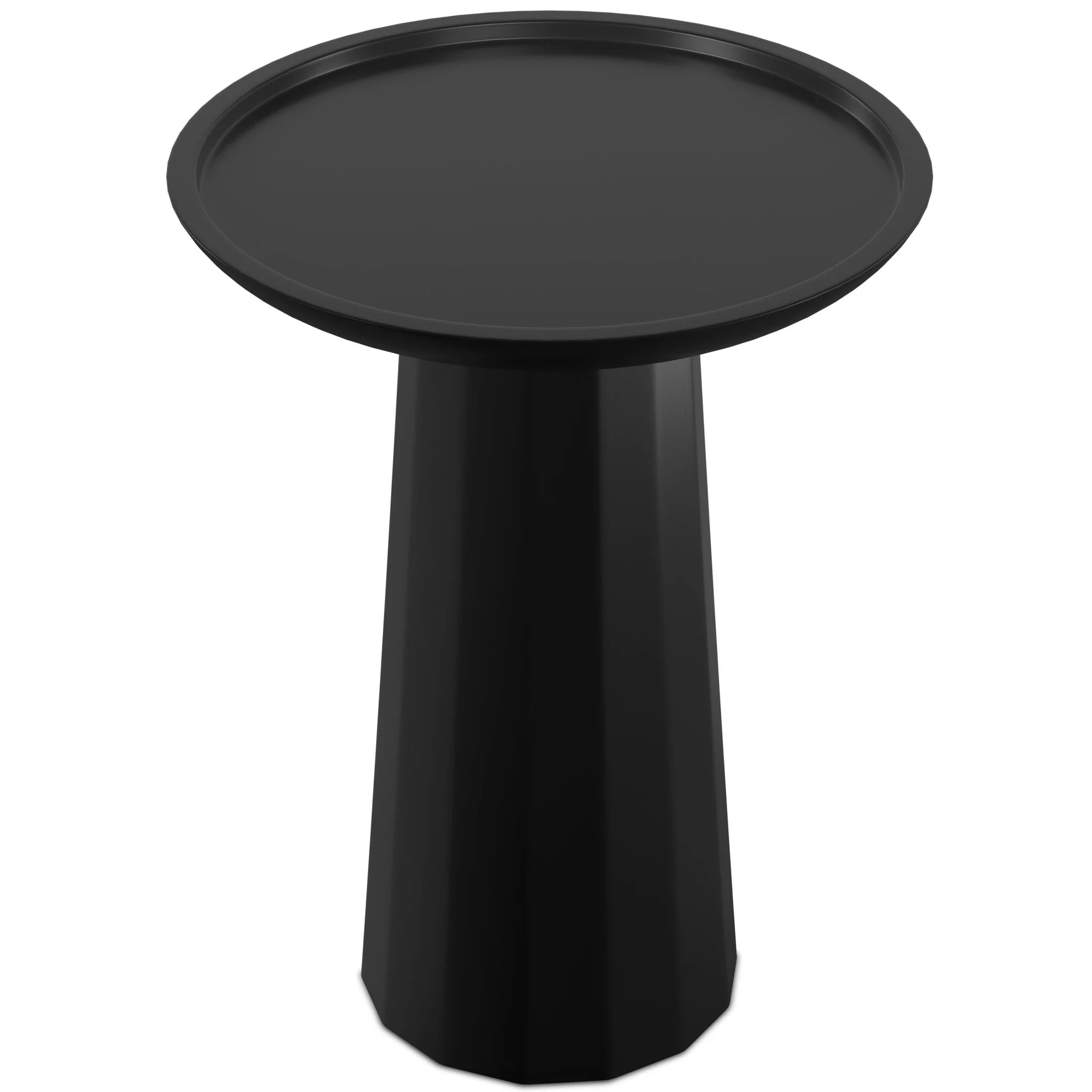 Pantomime Wooden Round Accent Table with Sculptural Design Base