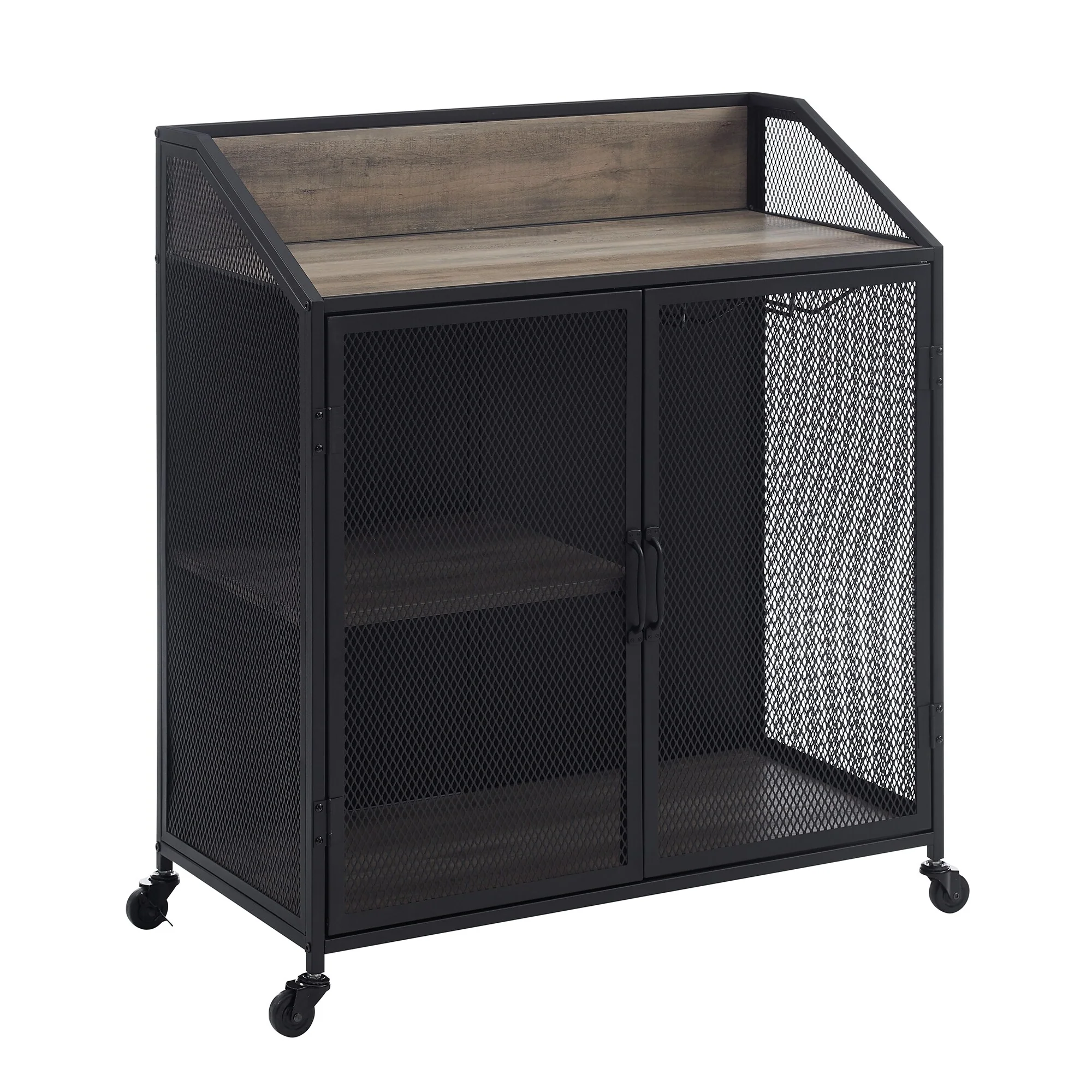 Middlebrook Pierpont Industrial Mesh Bar Cabinet