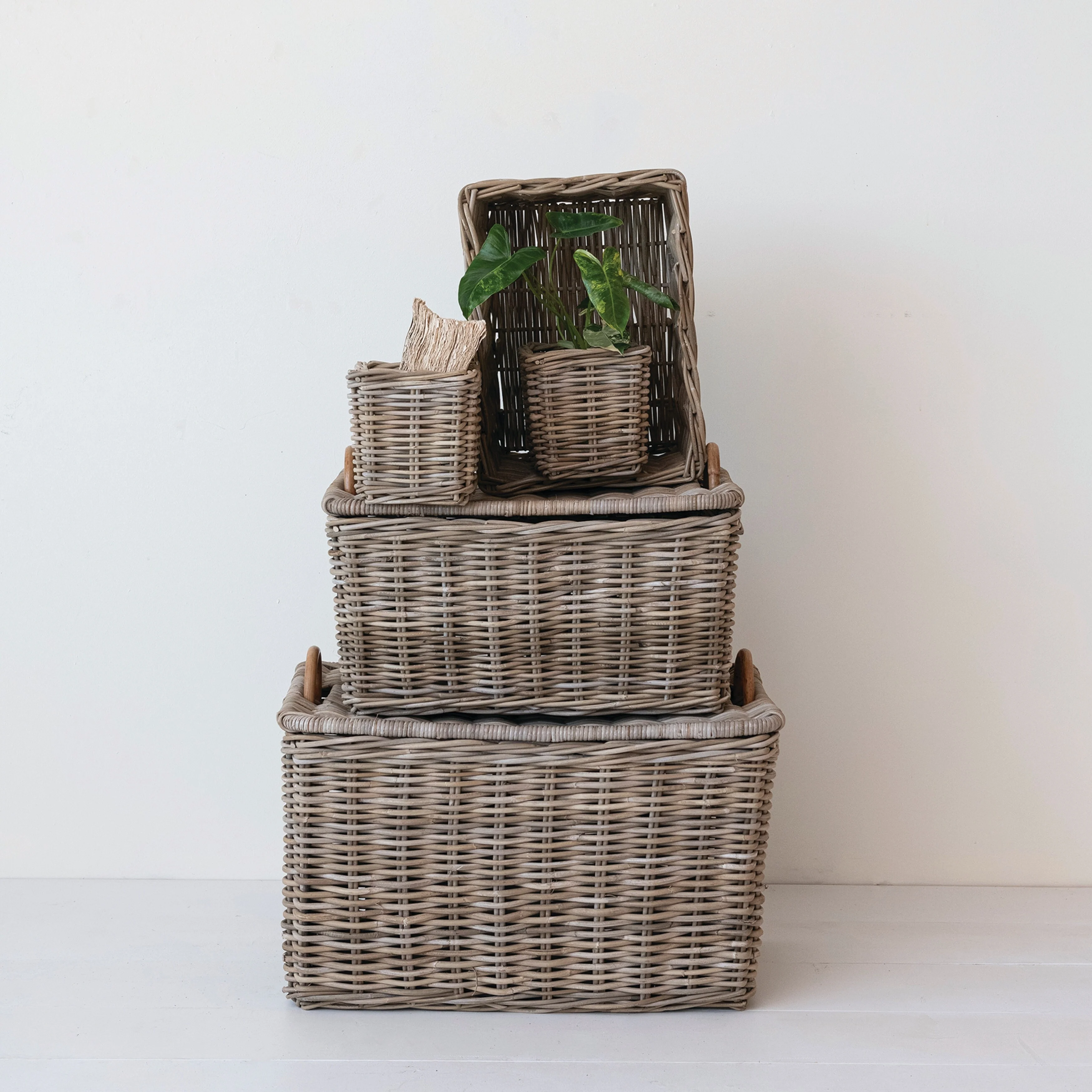 Woven Rattan Basket Storage