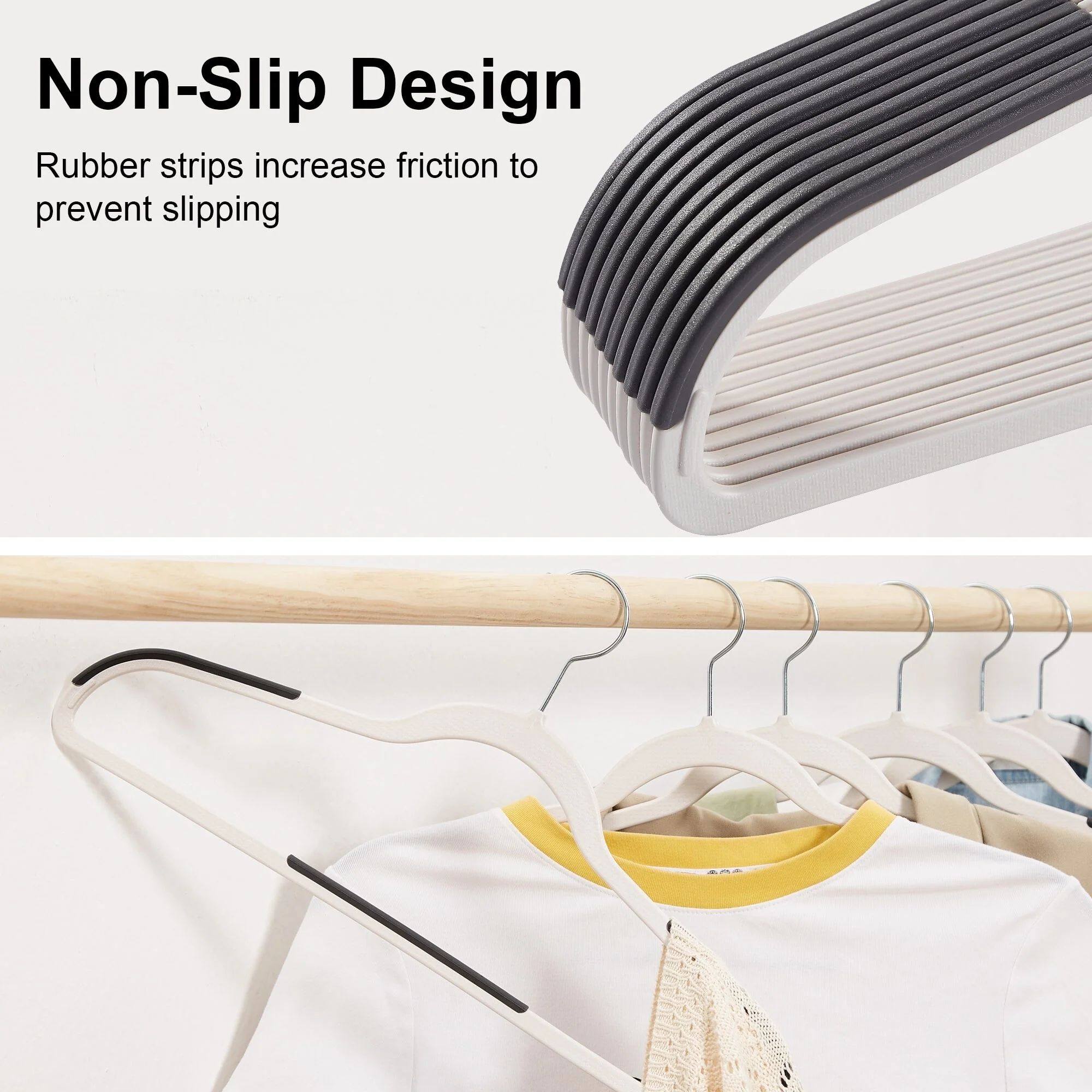 Clothes Hangers Plastic Coat Hangers Non-Slip Space-Saving Swivel Hook
