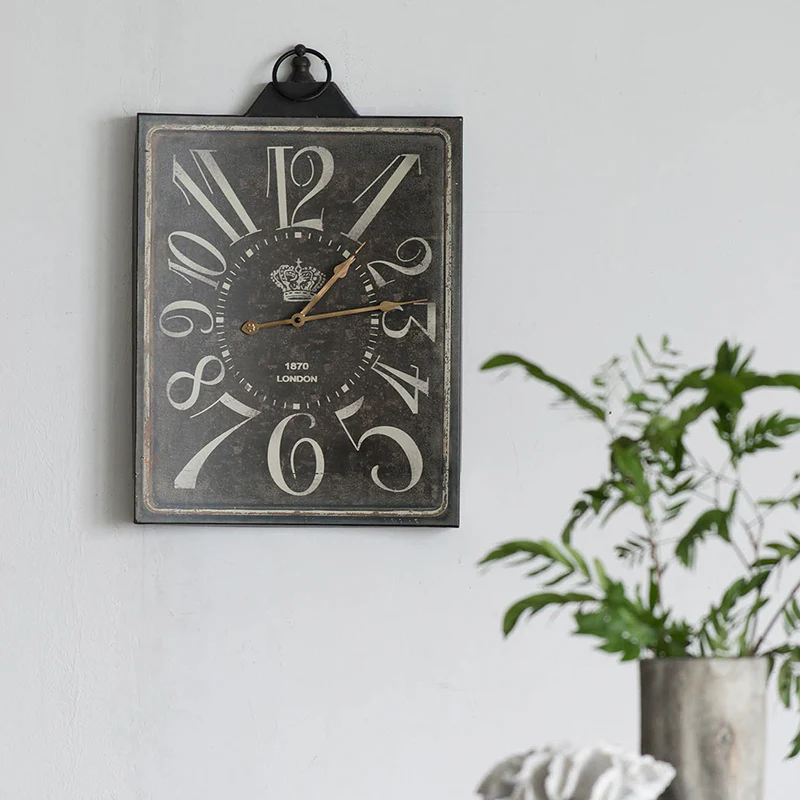 Rectangular Wall Clock with Numerals
