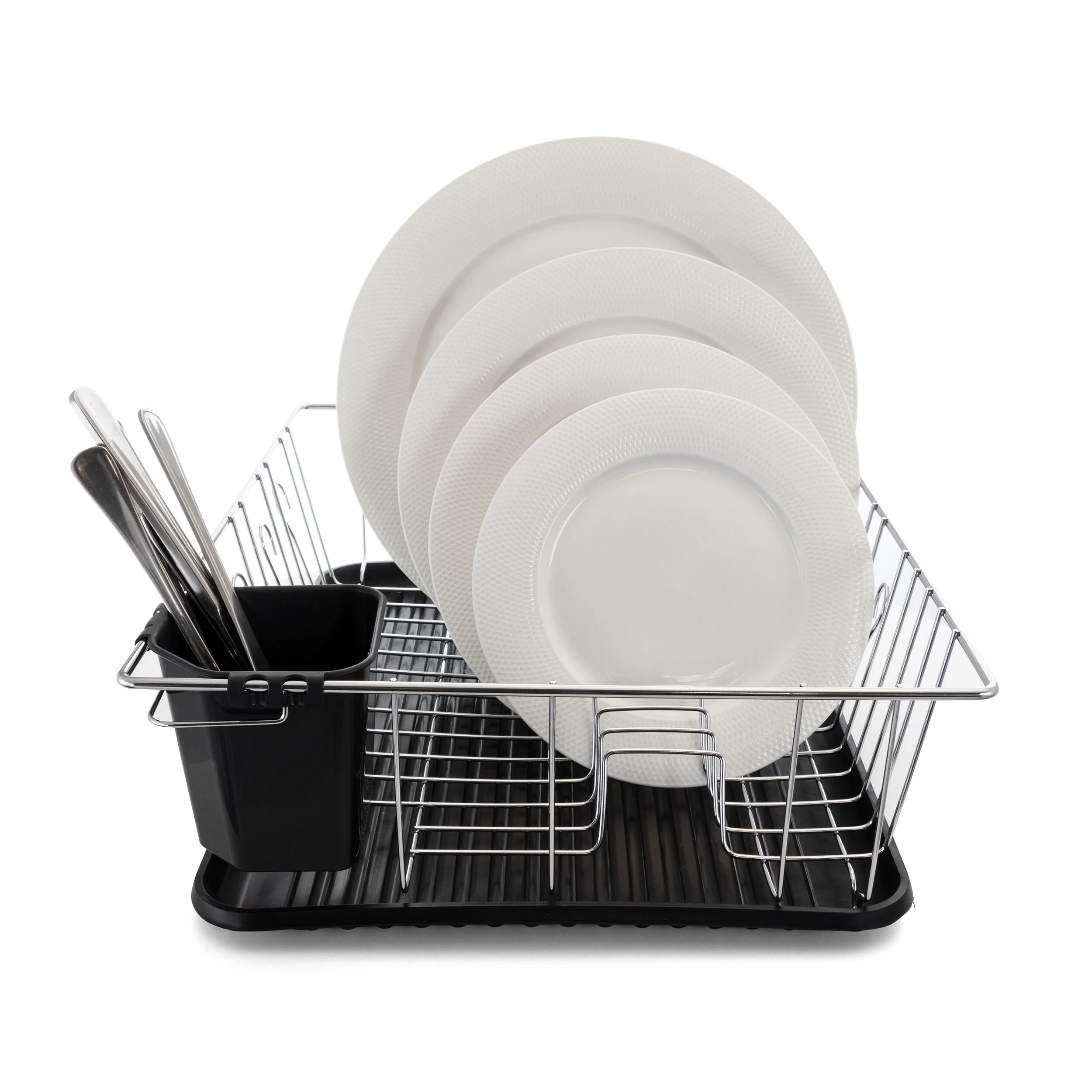 MegaChef 16in Kitchen Basics Chrome Plated Countertop Dish Drying Rack