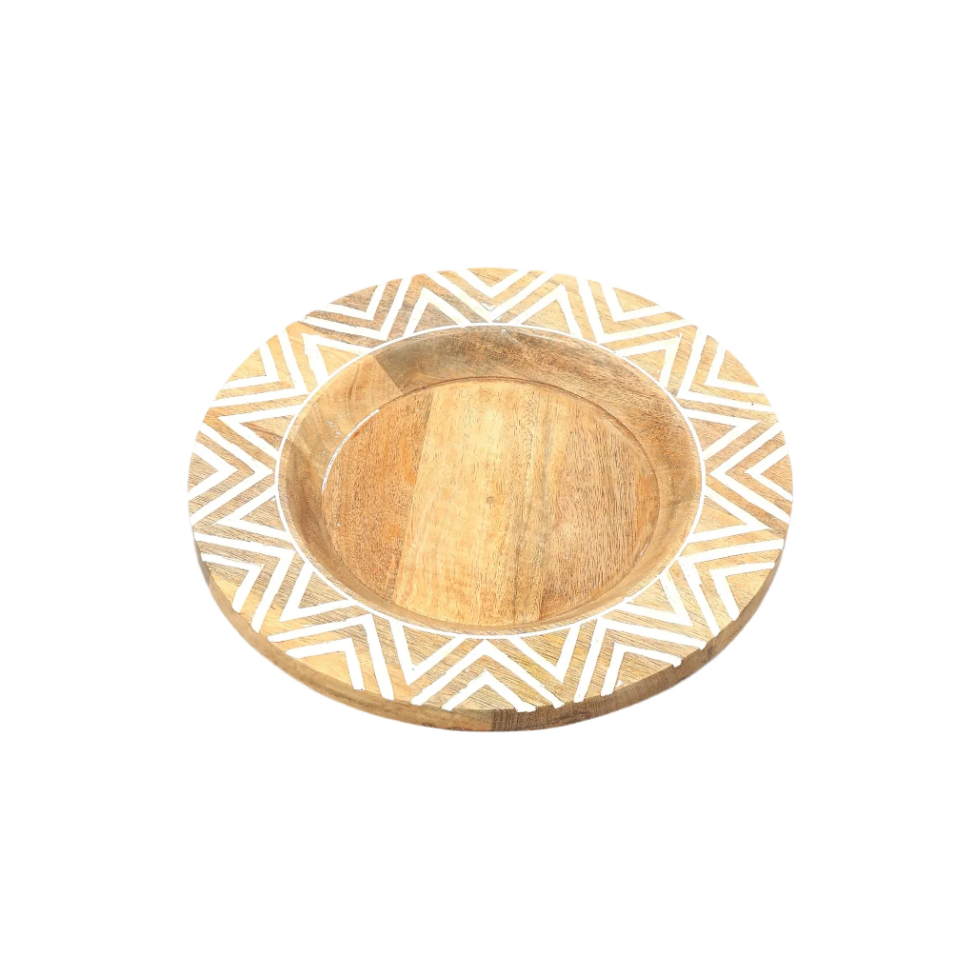 Chevron Handcrafted 13 Wood Charger Plate