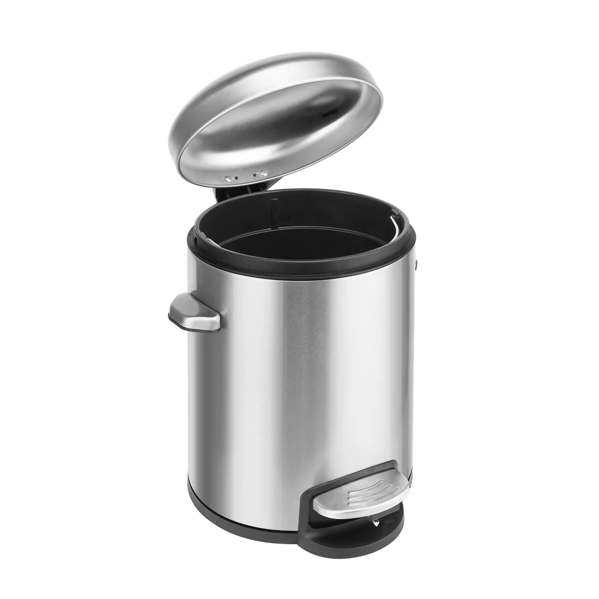 Innovaze 1.32 Gallon Stainless Steel Round Step-on Bathroom and Office Trash Can