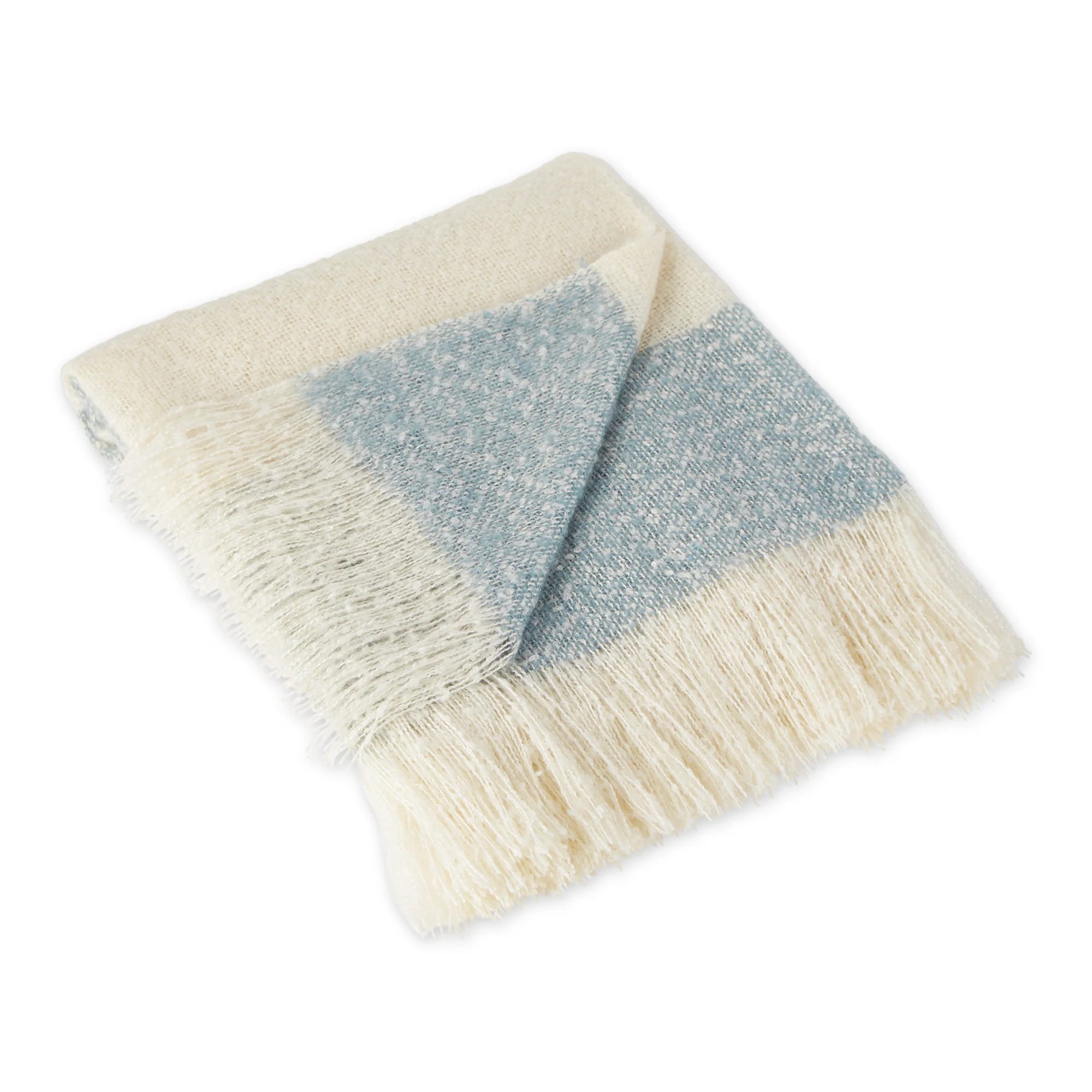 Blue Rugby Stripe Acrylic Throw