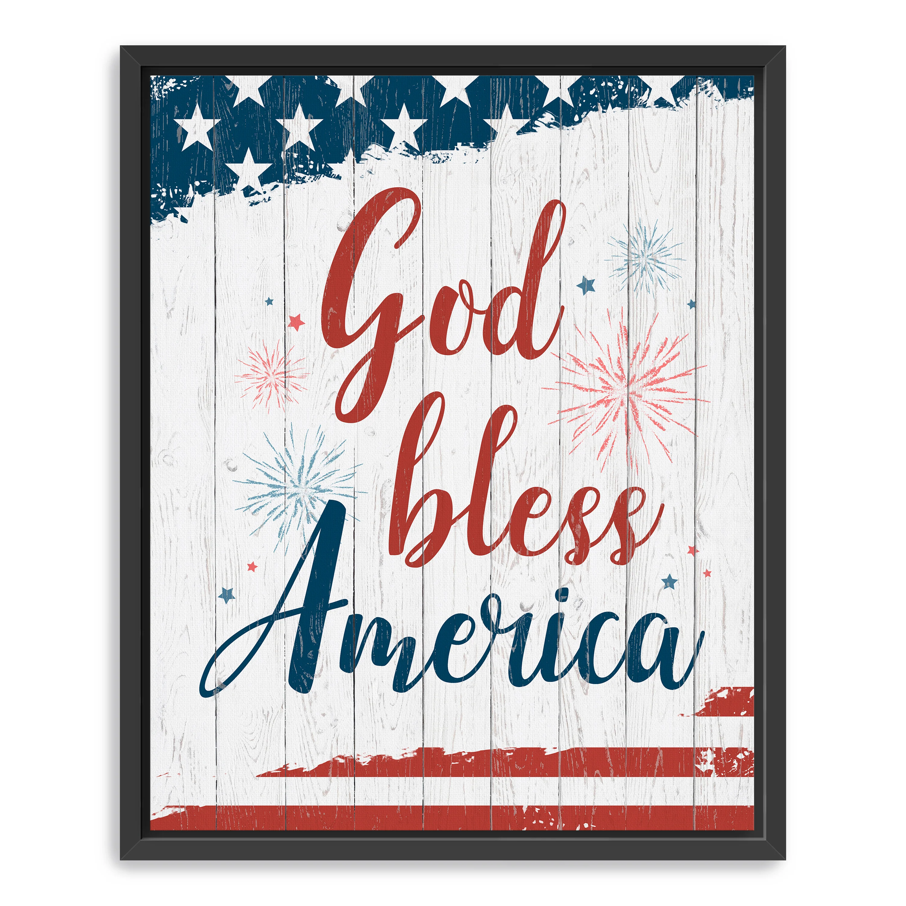 Fireworks God Bless America Canvas Giclee
