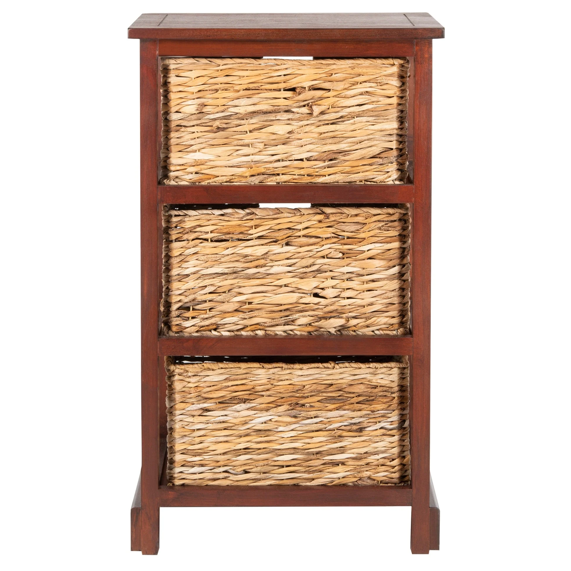 SAFAVIEH Evaline Distressed Black 3 Wicker Basket Storage Unit - 17.3