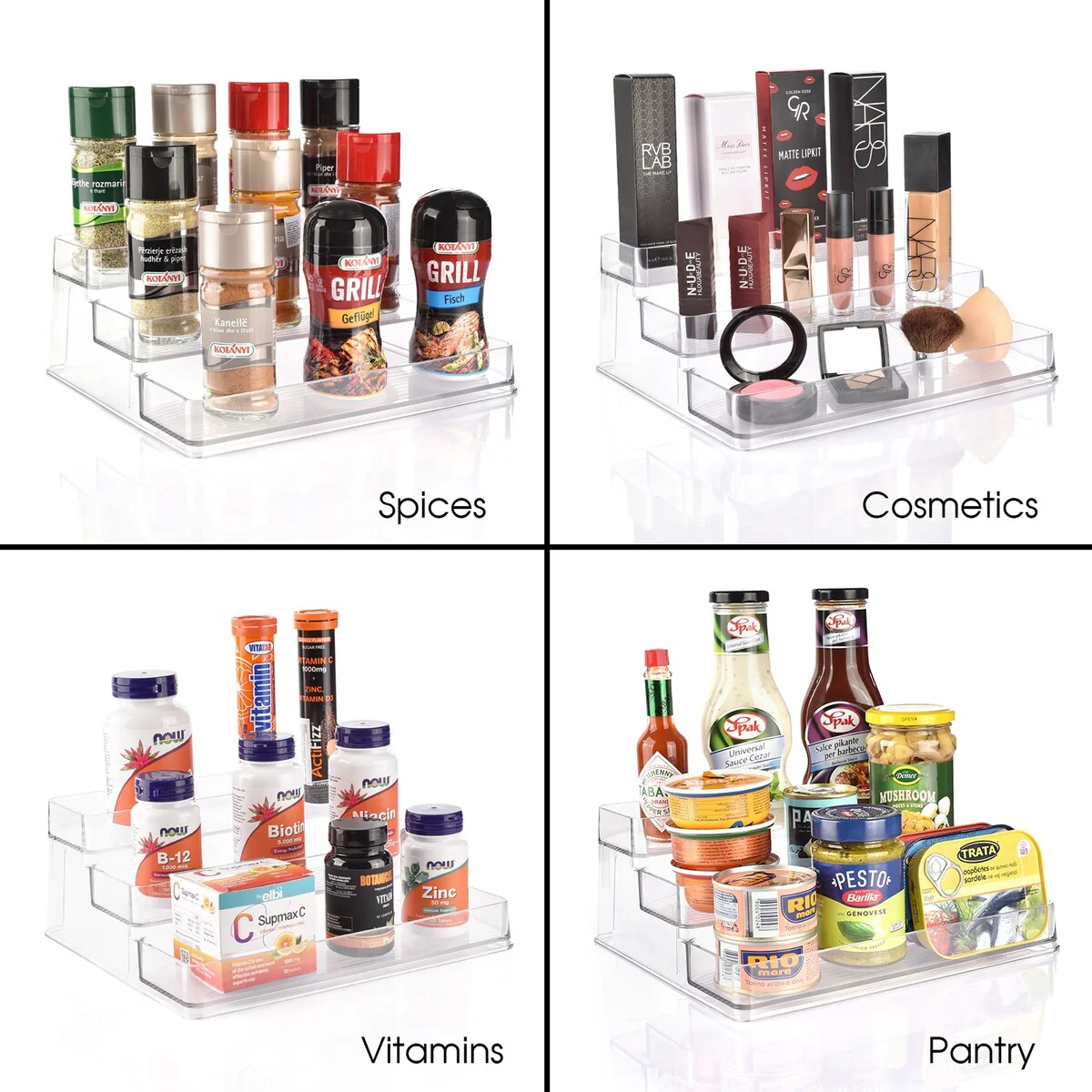 Sorbus Spices Organizer Set with Lazy Susan and 3-Tier Spice Shelf - 10