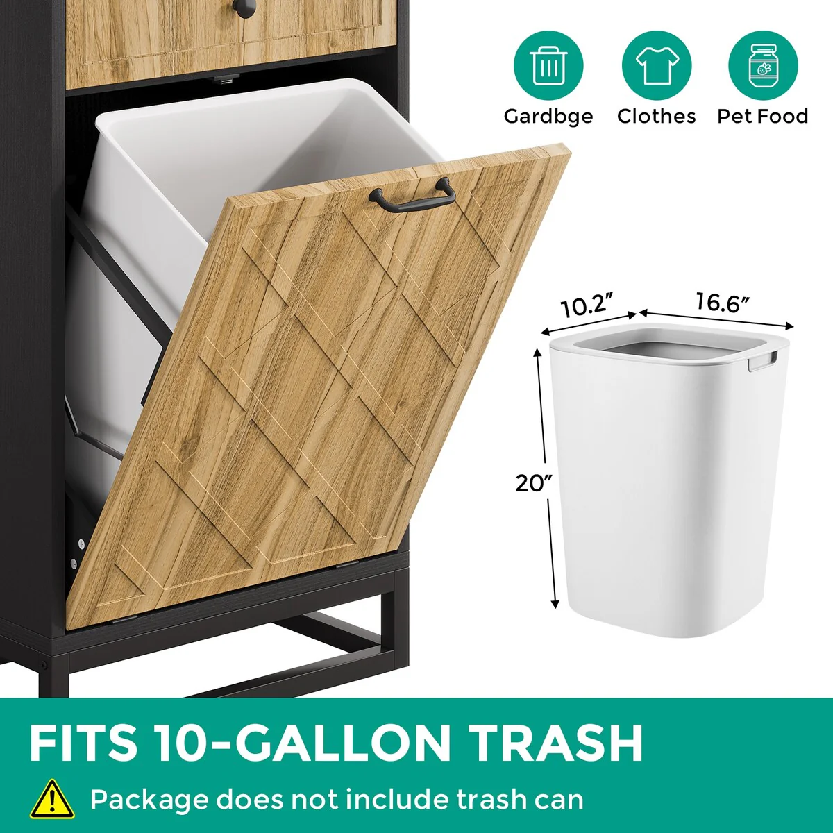 10 Gallon Tilt Out Trash Can Cabinet for Kitchen, Laundry Storage Cabinet