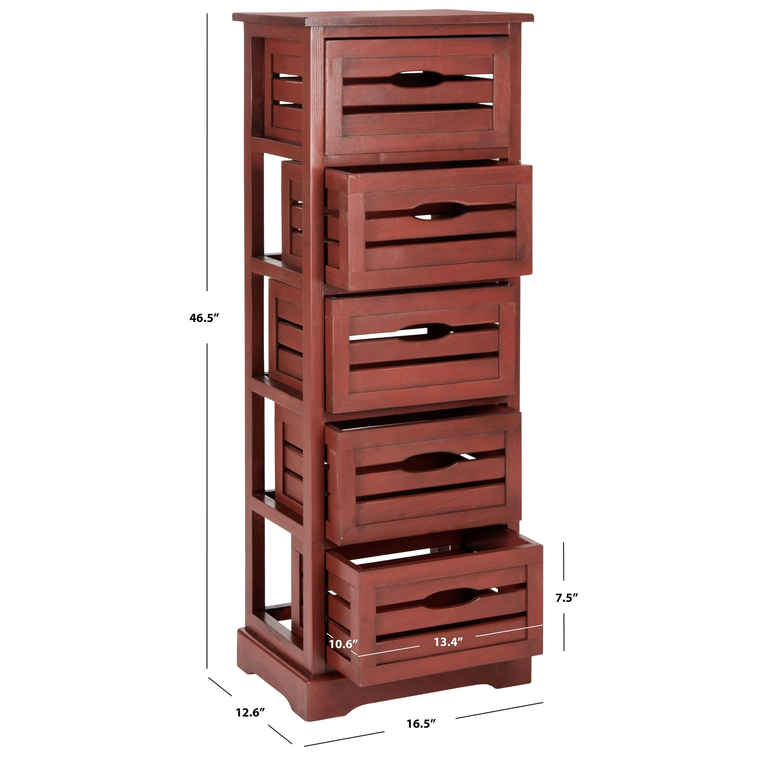 SAFAVIEH Cinda Black Storage 5-Drawer Cabinet - 16.5