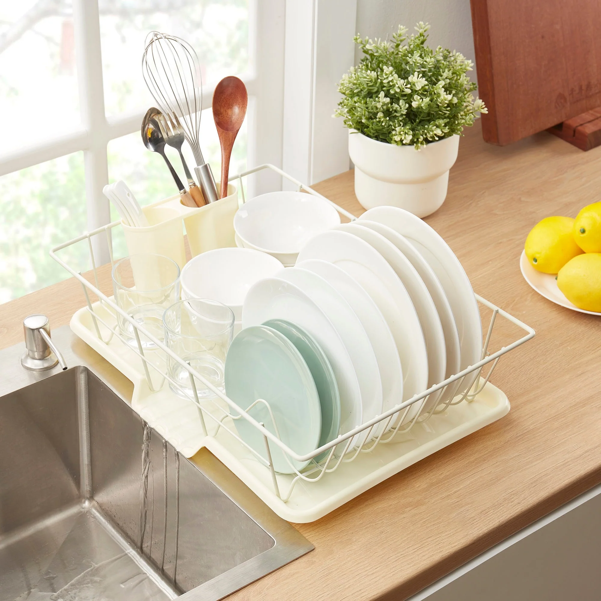 Sweet Home Collection 3-Piece Kitchen Sink Dish Drainer Set