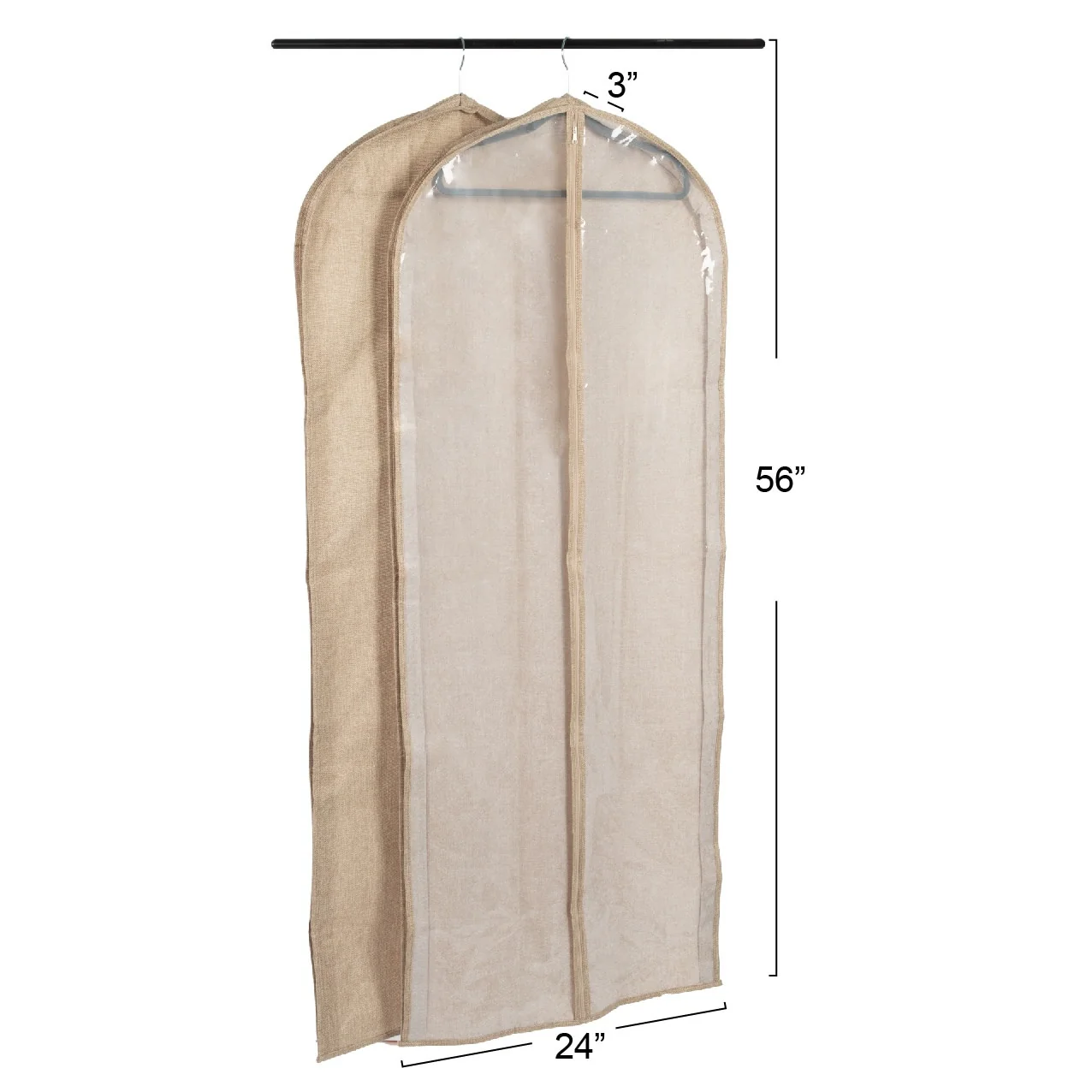Household Essentials Zippered Garment Storage Bag with Clear Vision Front - 24.0