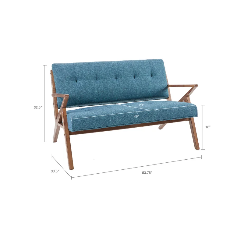 Desi Retro Button Tufted Loveseat