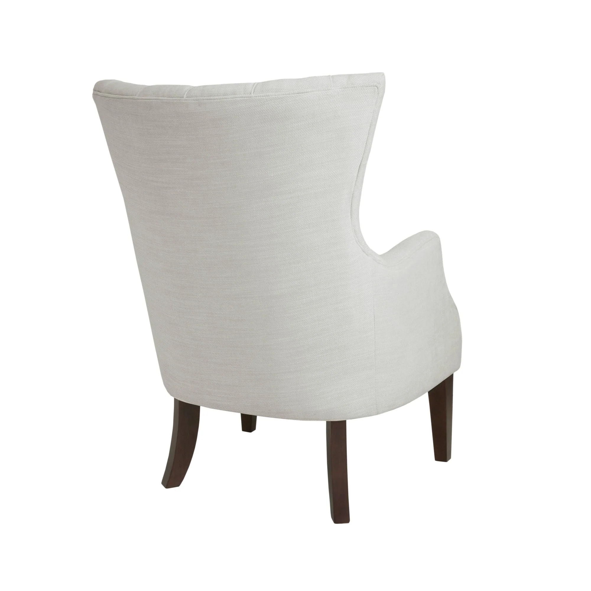 Button Tufted Upholstered Wing Chair with Solid Wood Frame