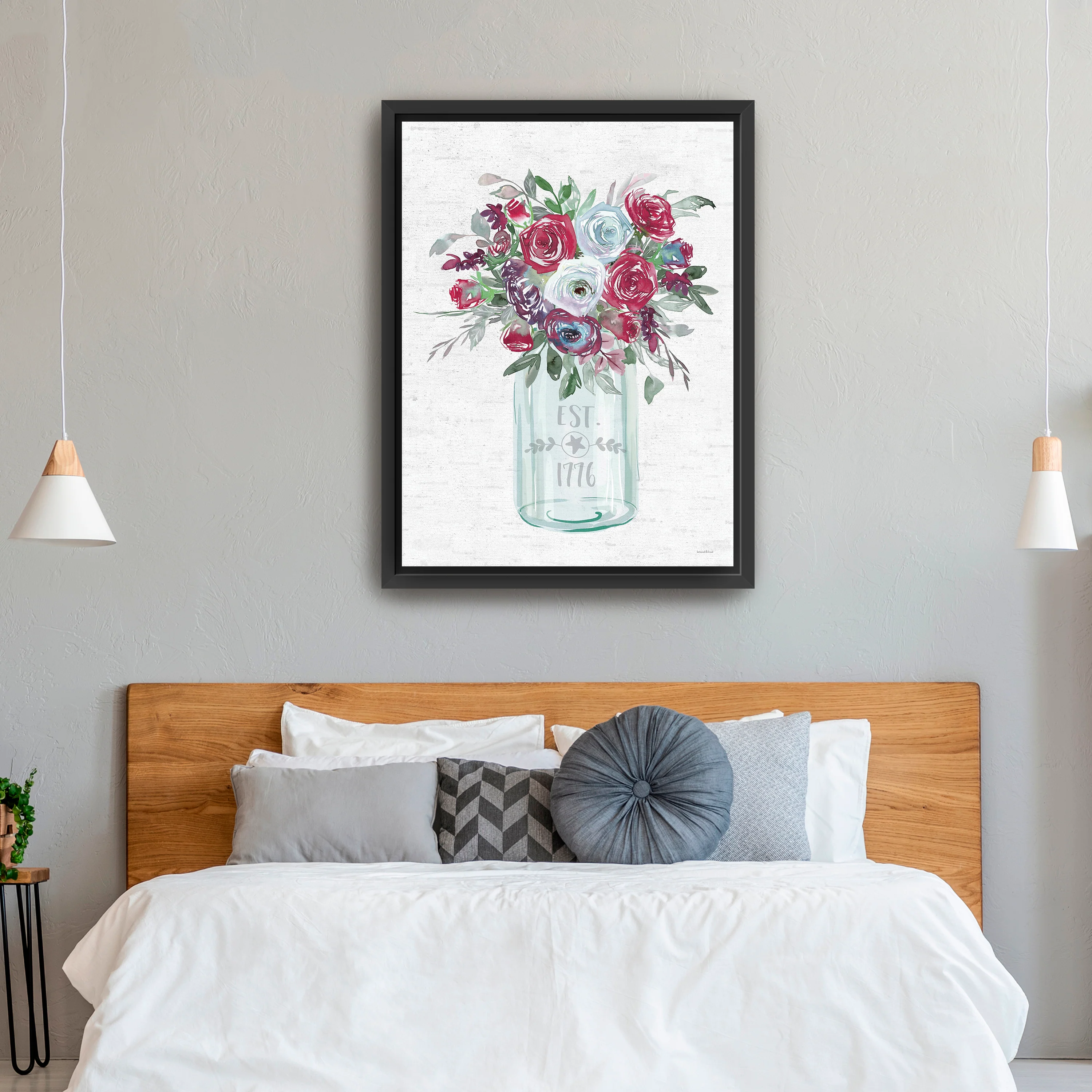 Patriotic Roses Est. 1776 Canvas Giclee