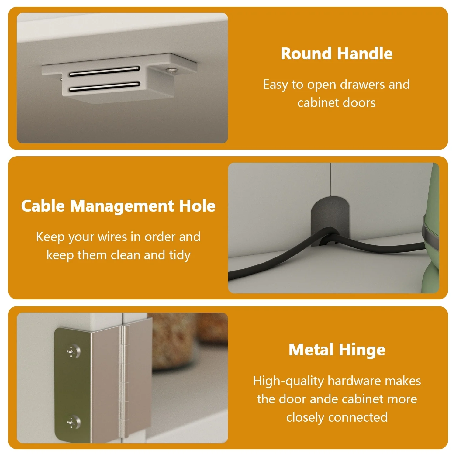 Long Standing Kitchen Cabinet with Large Open Space for Microwave - 30