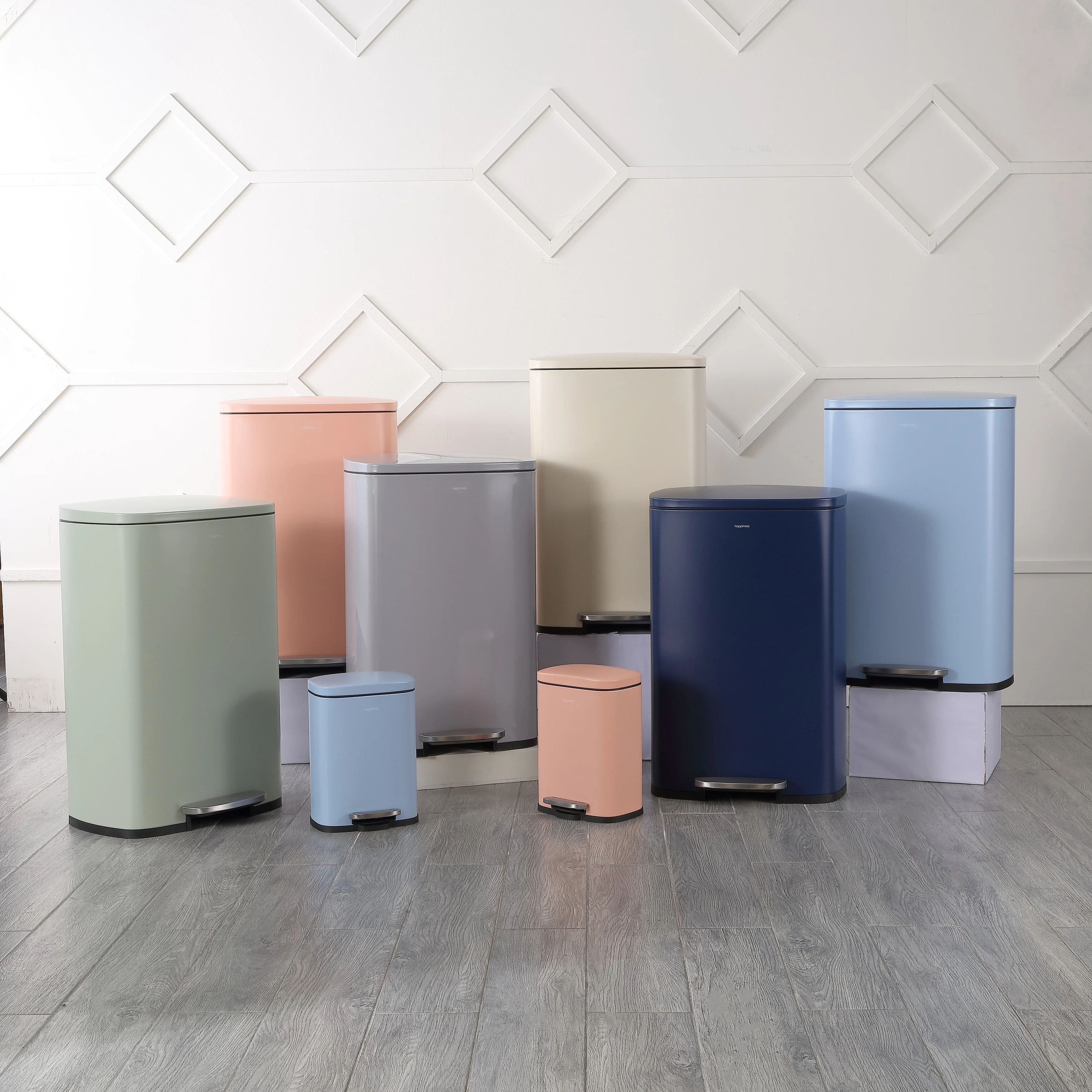 happimess 13-Gallon Trash Can with Soft-Close Lid and FREE Mini Trash Can