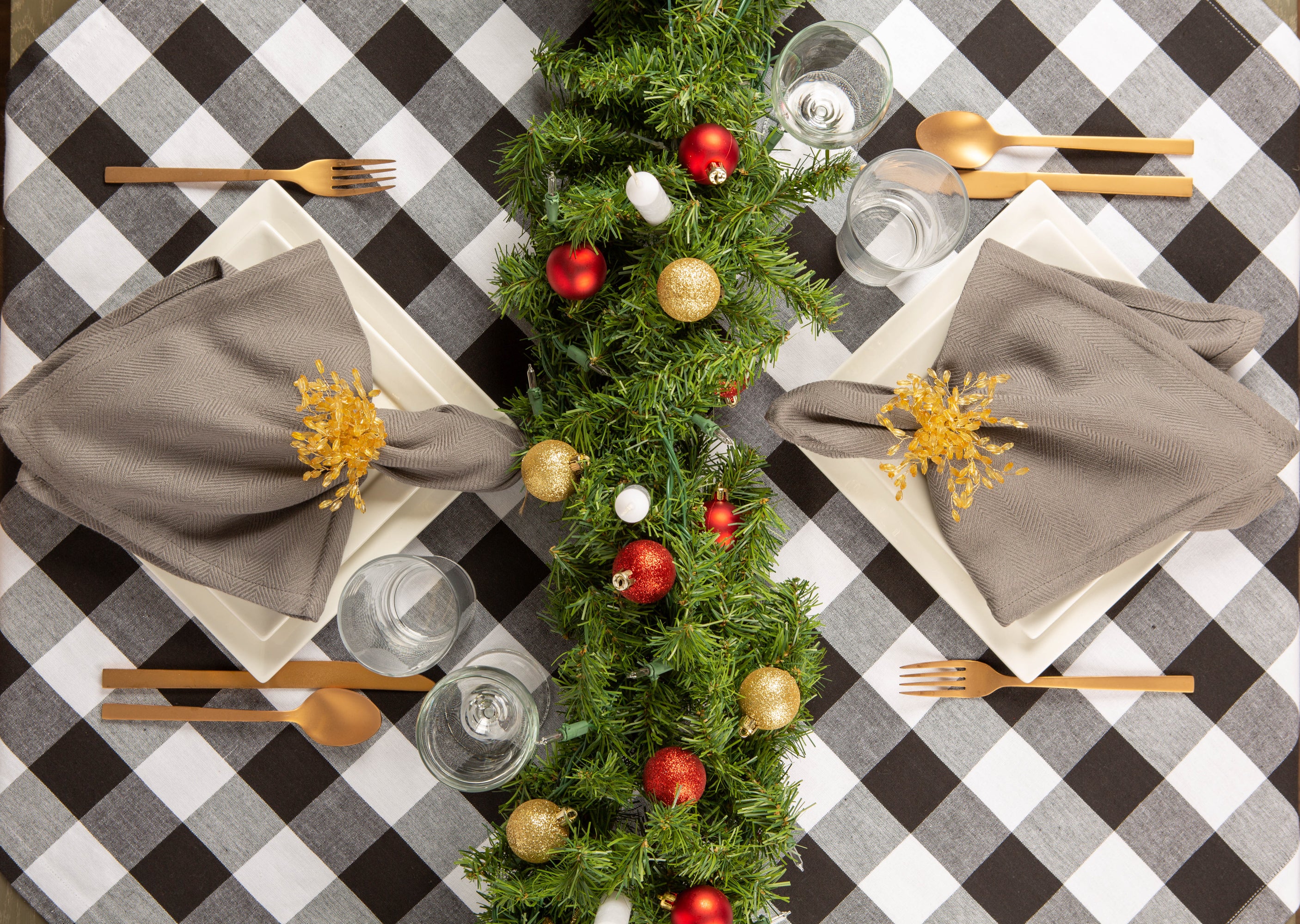 Black Buffalo Check Tablecloth