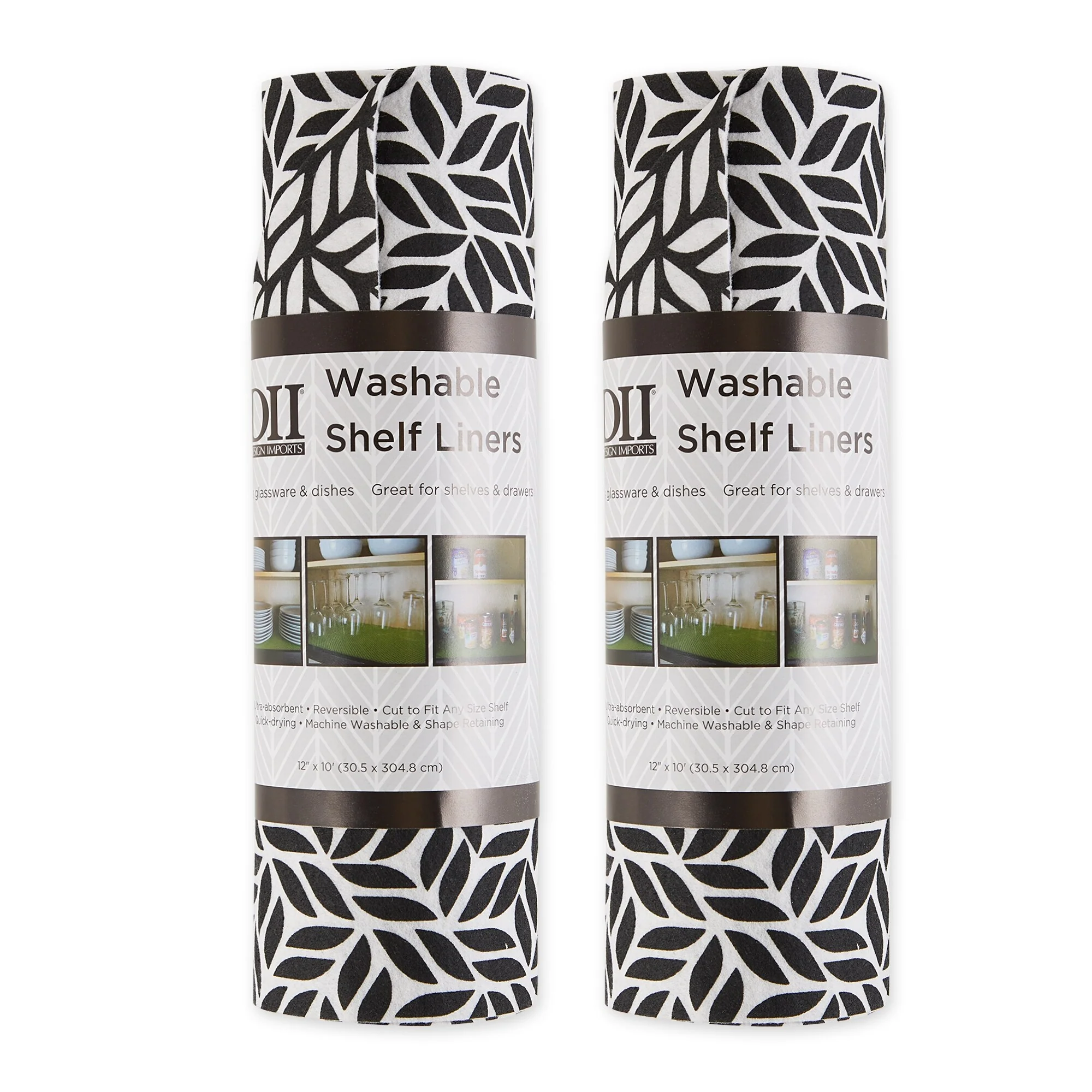 DII Grey Lattice Shelf Liner (Set of 2)