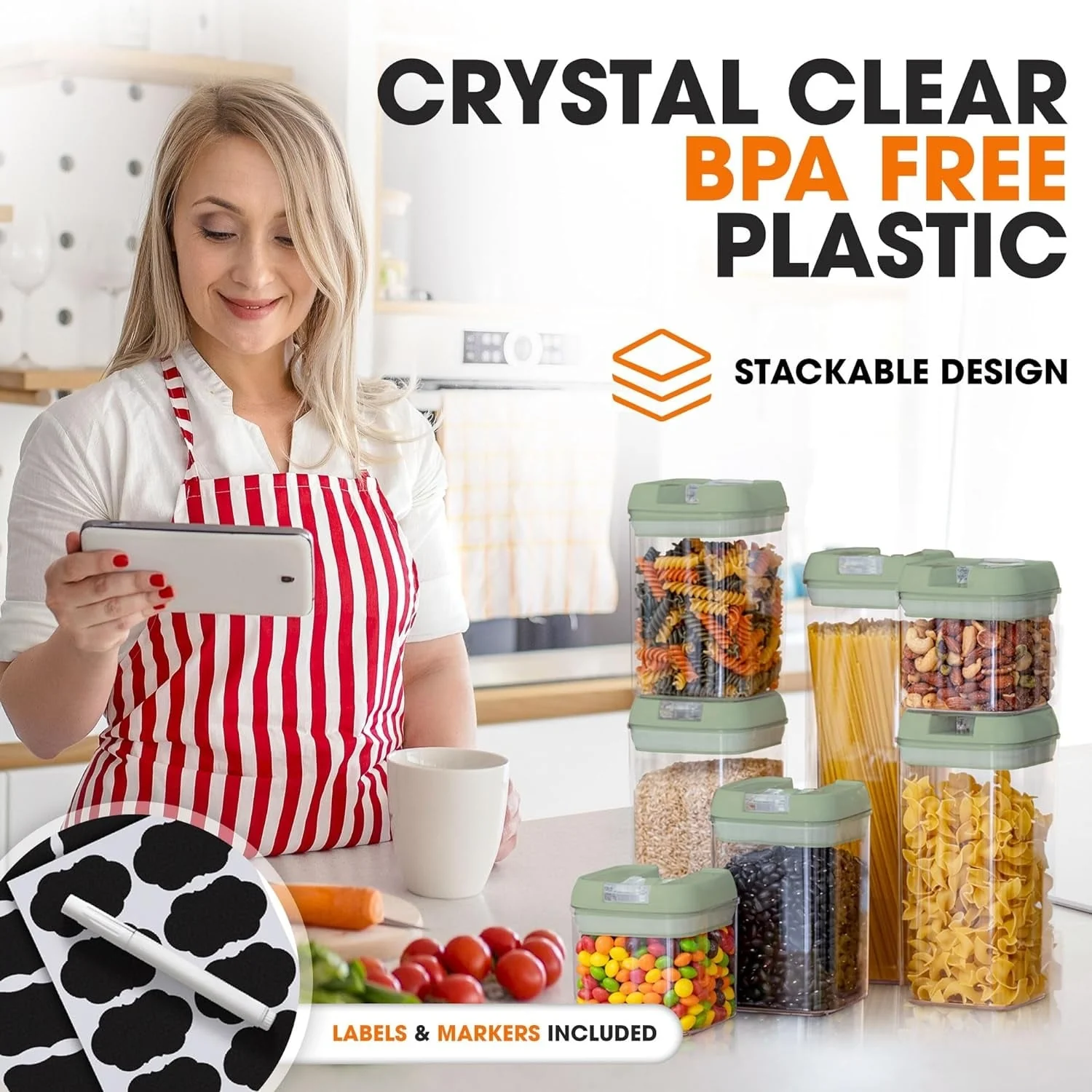 Cheer Collection 7-piece Stackable Airtight Food Storage Container Set