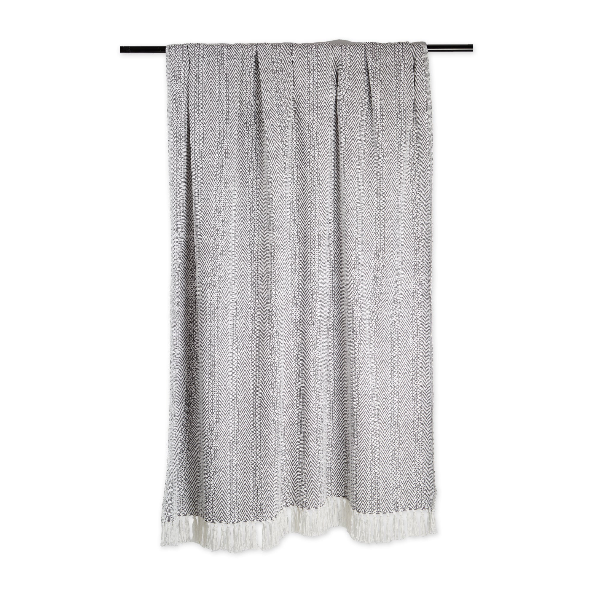 Gray Herringbone Stripe Throw