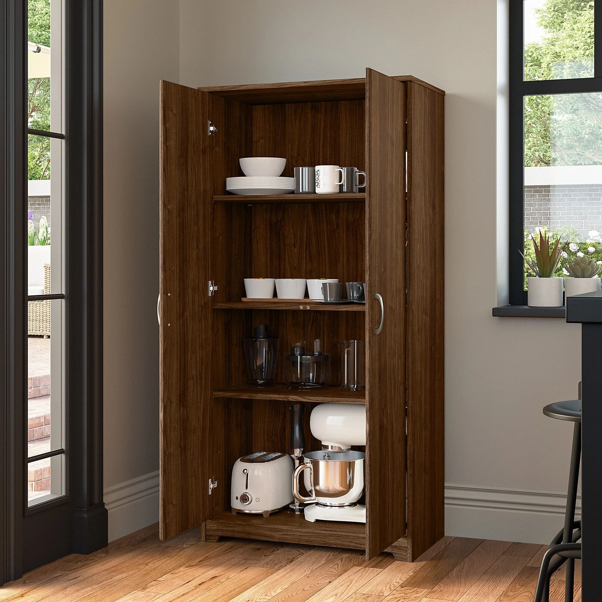 Cabot Tall Kitchen Pantry Cabinet with Doors by Bush Furniture