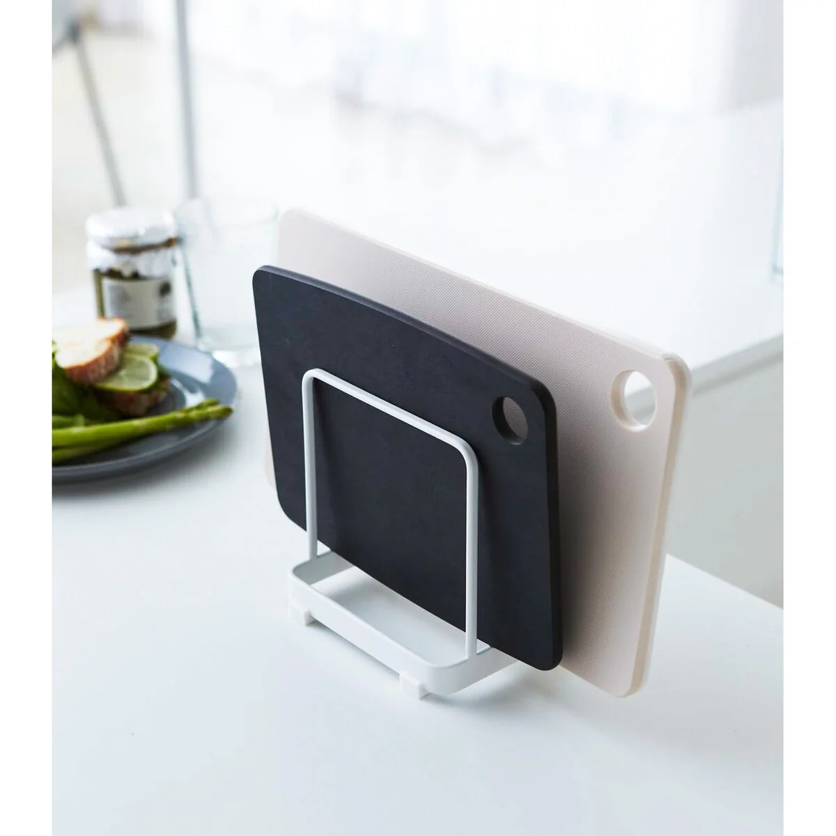 Yamazaki Home Cutting Board Stand, Steel - L 3.54 x W 4.72 x H 4.72 inches