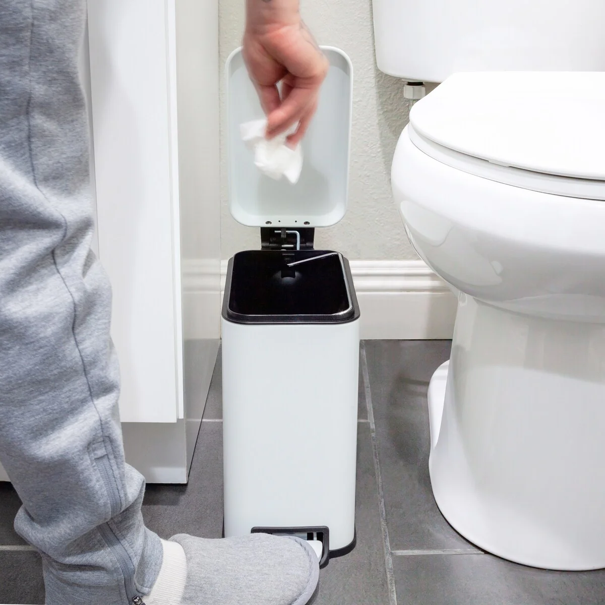 Qualiazero 5L / 1.3 Gal + 5L / 1.3 Gal Slim Stainless Steel Step Can Twin Pack