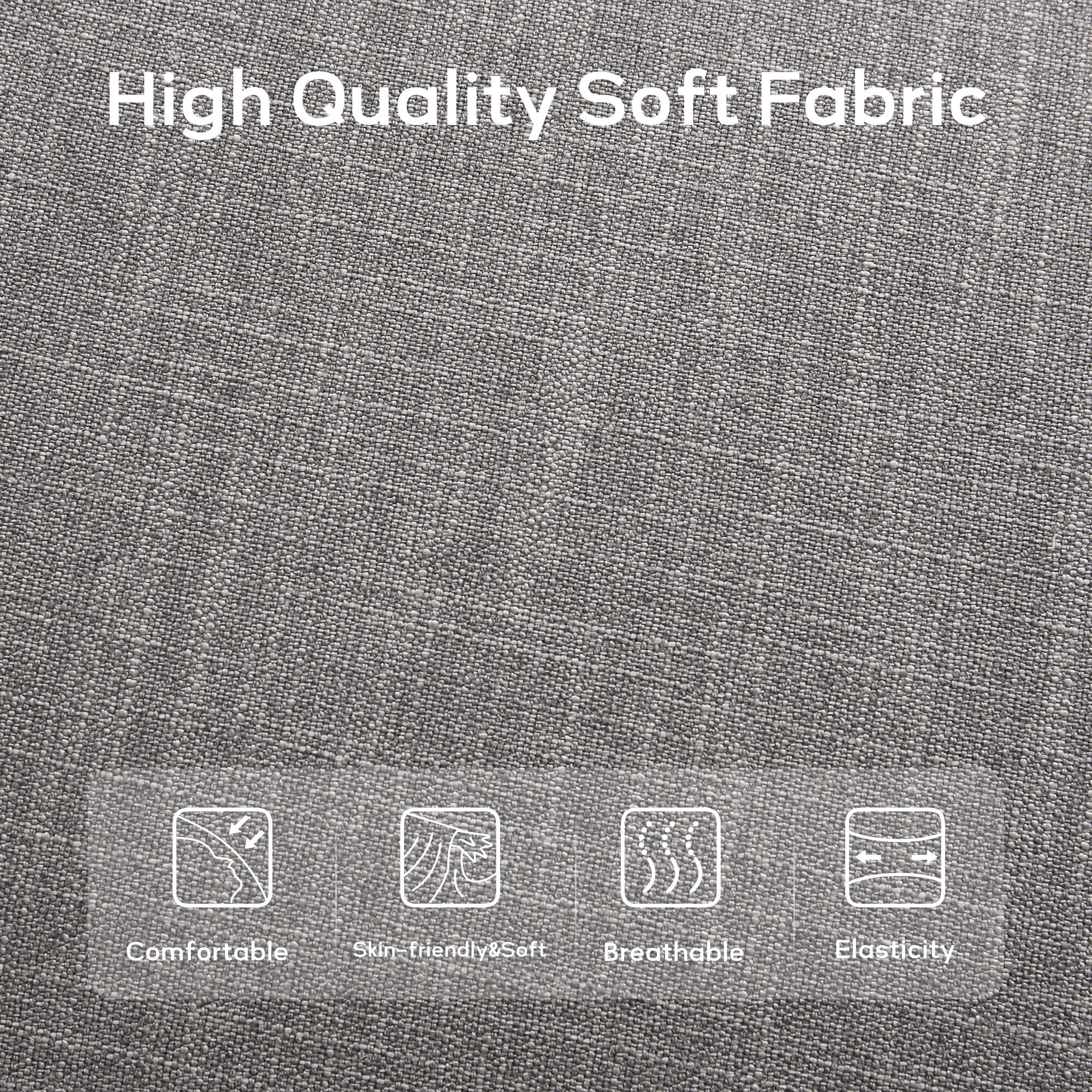 Upholstered Fabric Entryway Bench, Bedroom Bench for End of Bed Beige, Solid Wood 44-inch