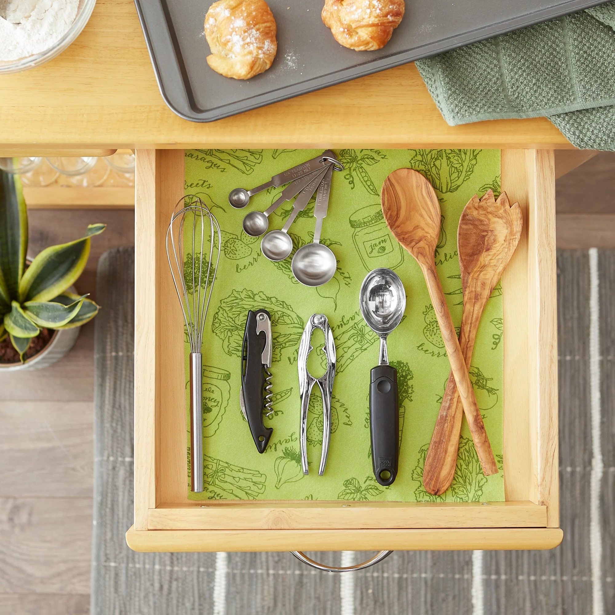 DII Nautical Blue Market Print Fridge Liner (Set of 6)