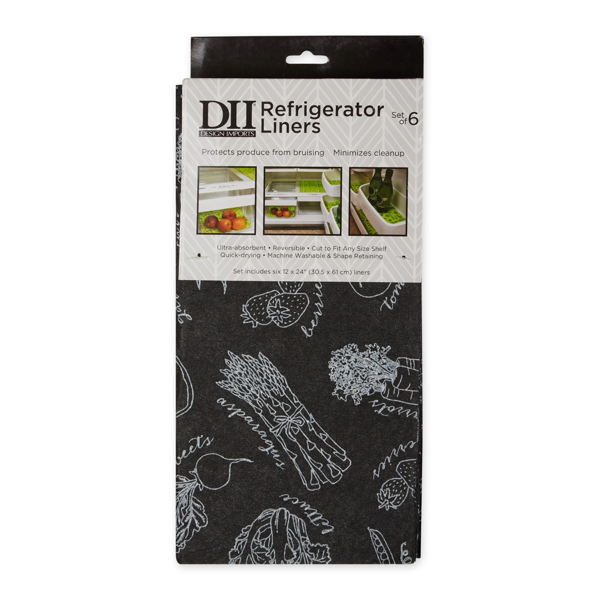 DII Nautical Blue Market Print Fridge Liner (Set of 6)