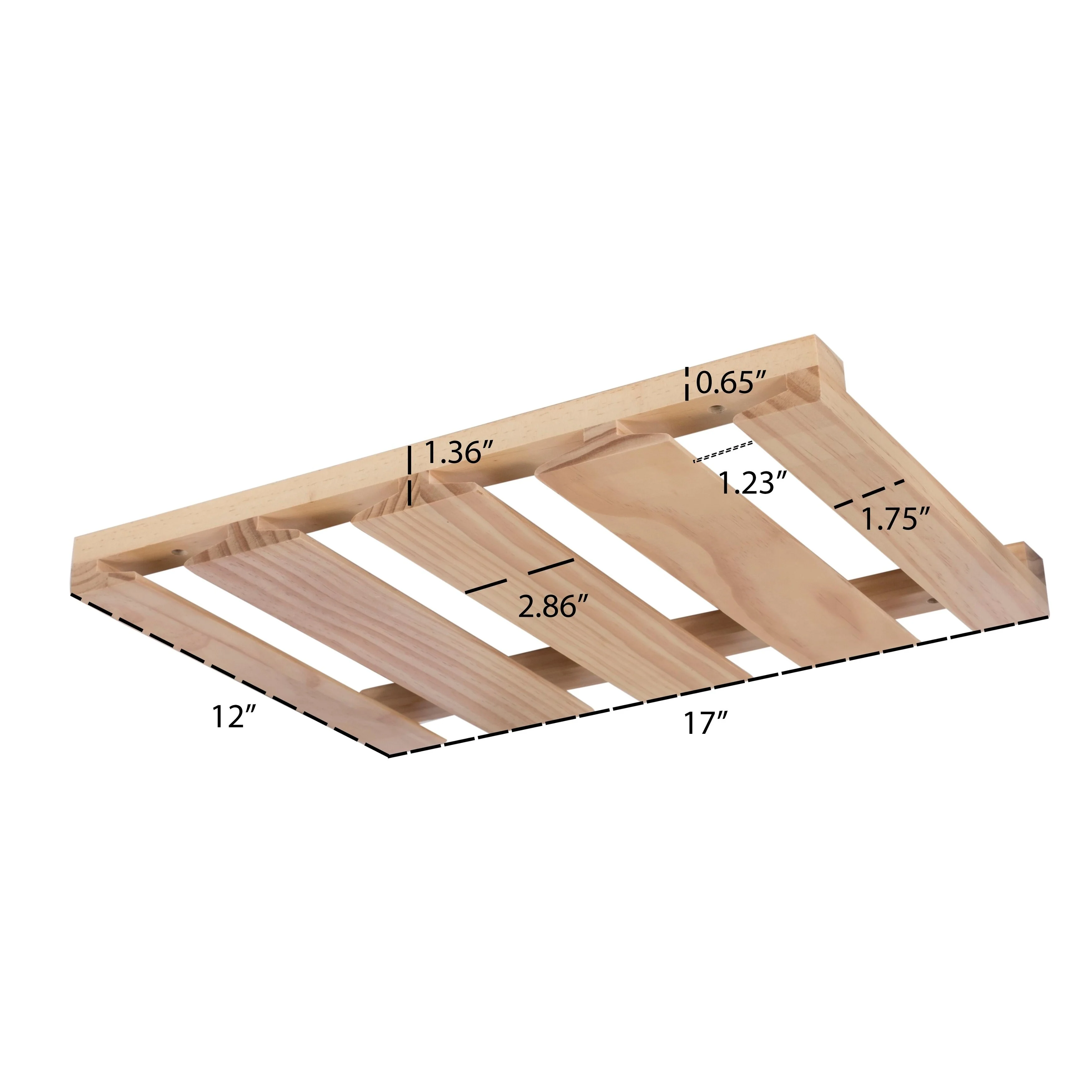 Rustic State Under Cabinet Wooden Stemware Rack Holder 17