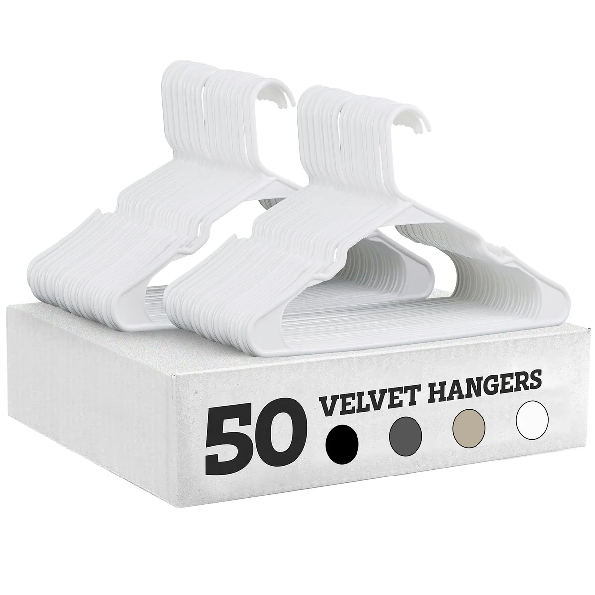 Javlergo 25/50 Pack Plastic Hanger, Space Saving, Sturdy Heavy Duty Clothing Notched Hangers