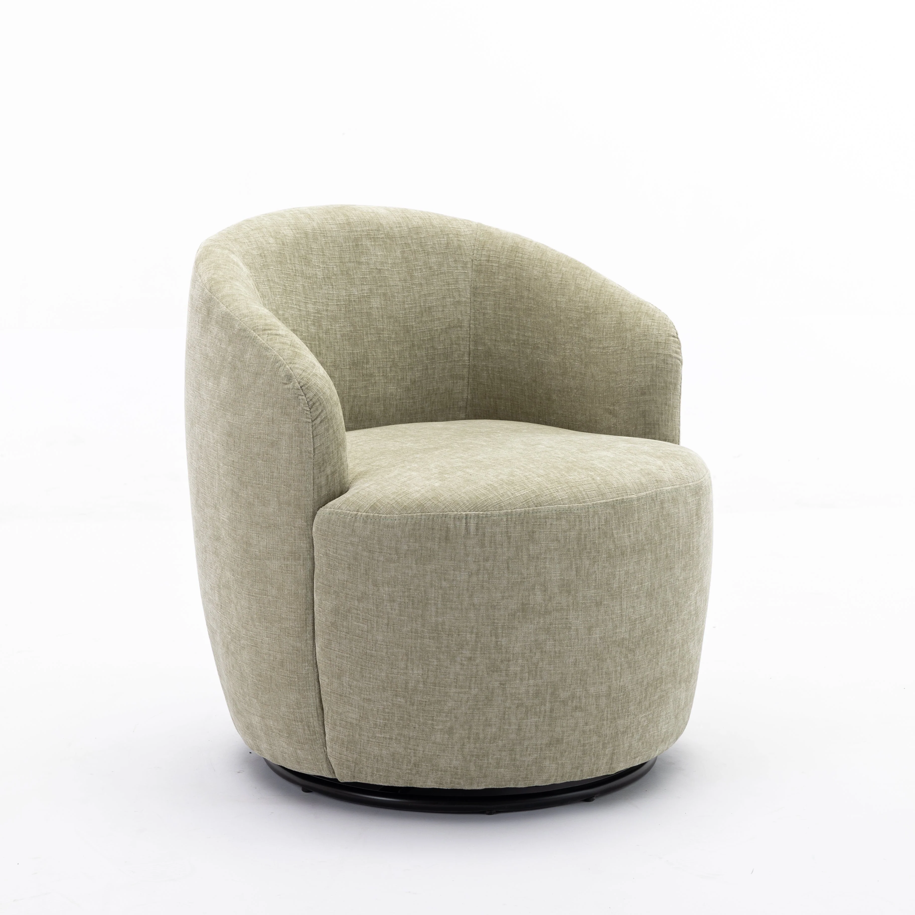 Assortment Upholstered Swivel Barrel Chair with Metal Base