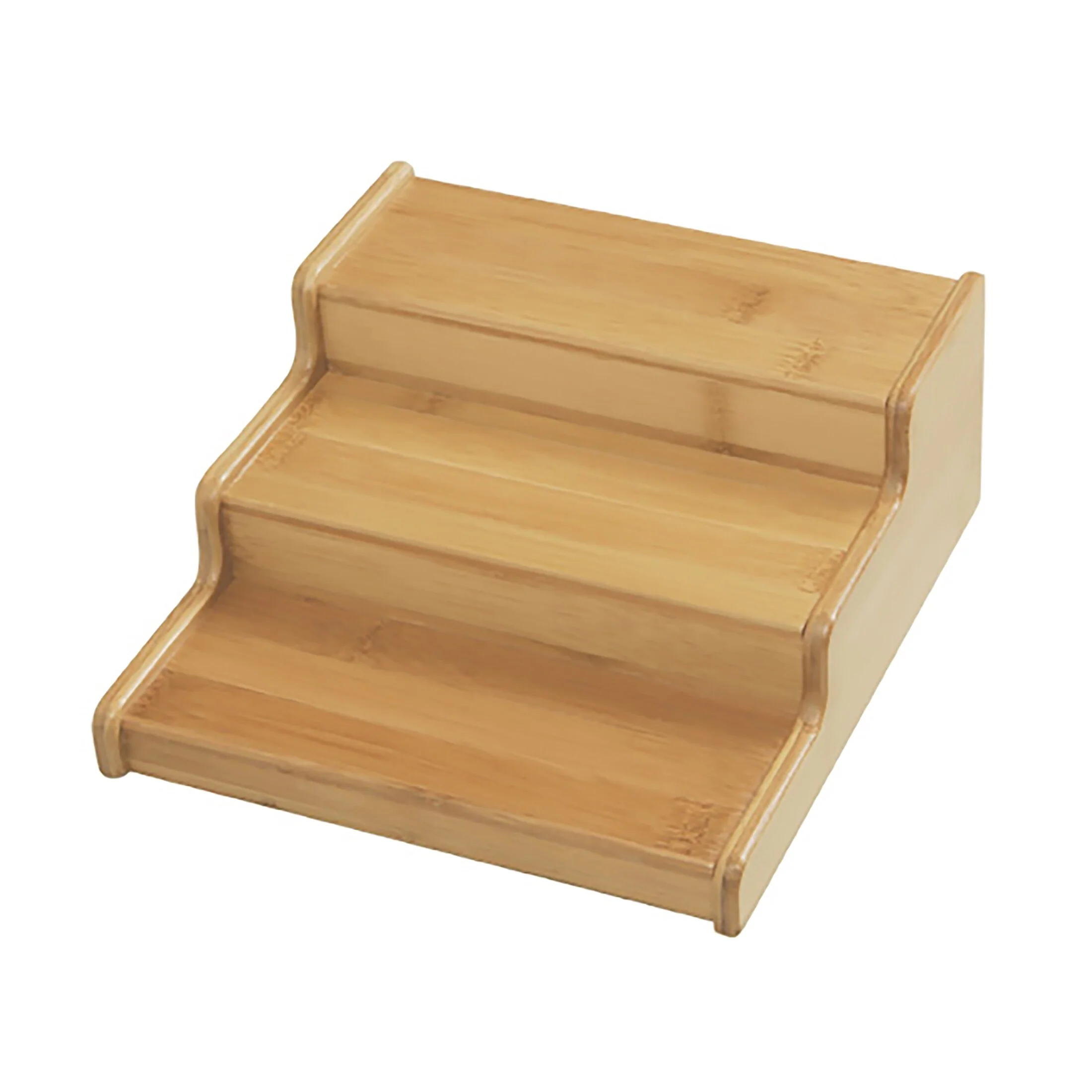 Seville Classics 3-Tier Expandable Bamboo Spice Rack Step Shelf Cabinet Organizer