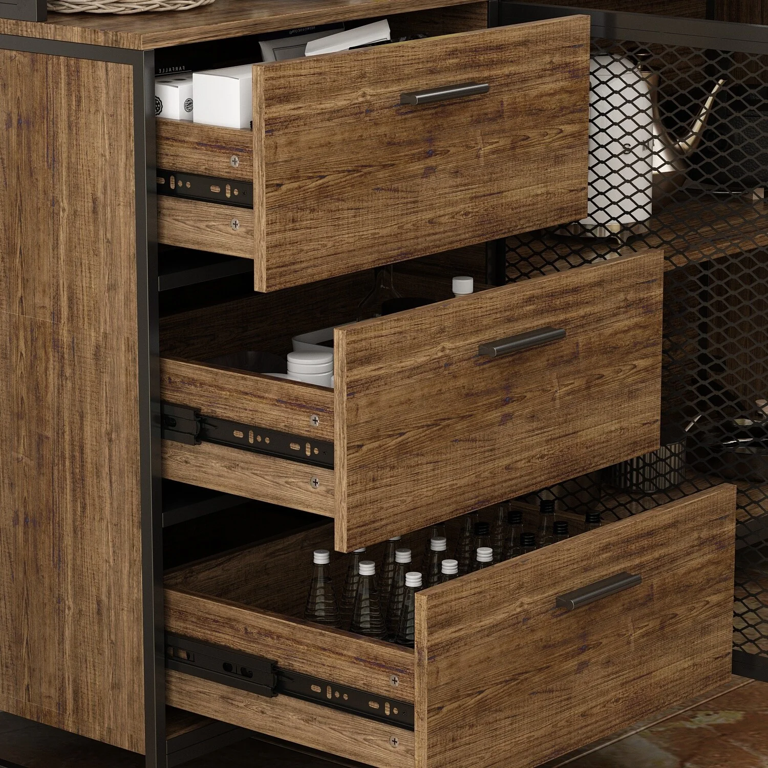 Large Buffet with Hutch,Kitchen Pantry Cupboard Sideboard