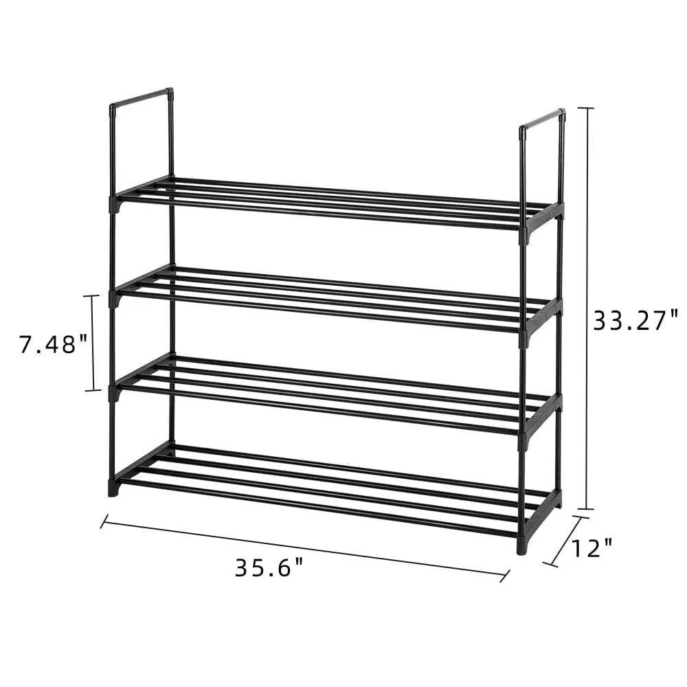 4-Tier Shoe Rack Metal Shoe Tower 20-Pair Shoe Storage Organizer