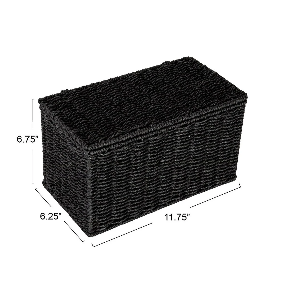 Household Essentials Handwoven Paper Rope Wicker Basket with Lid - 11.8