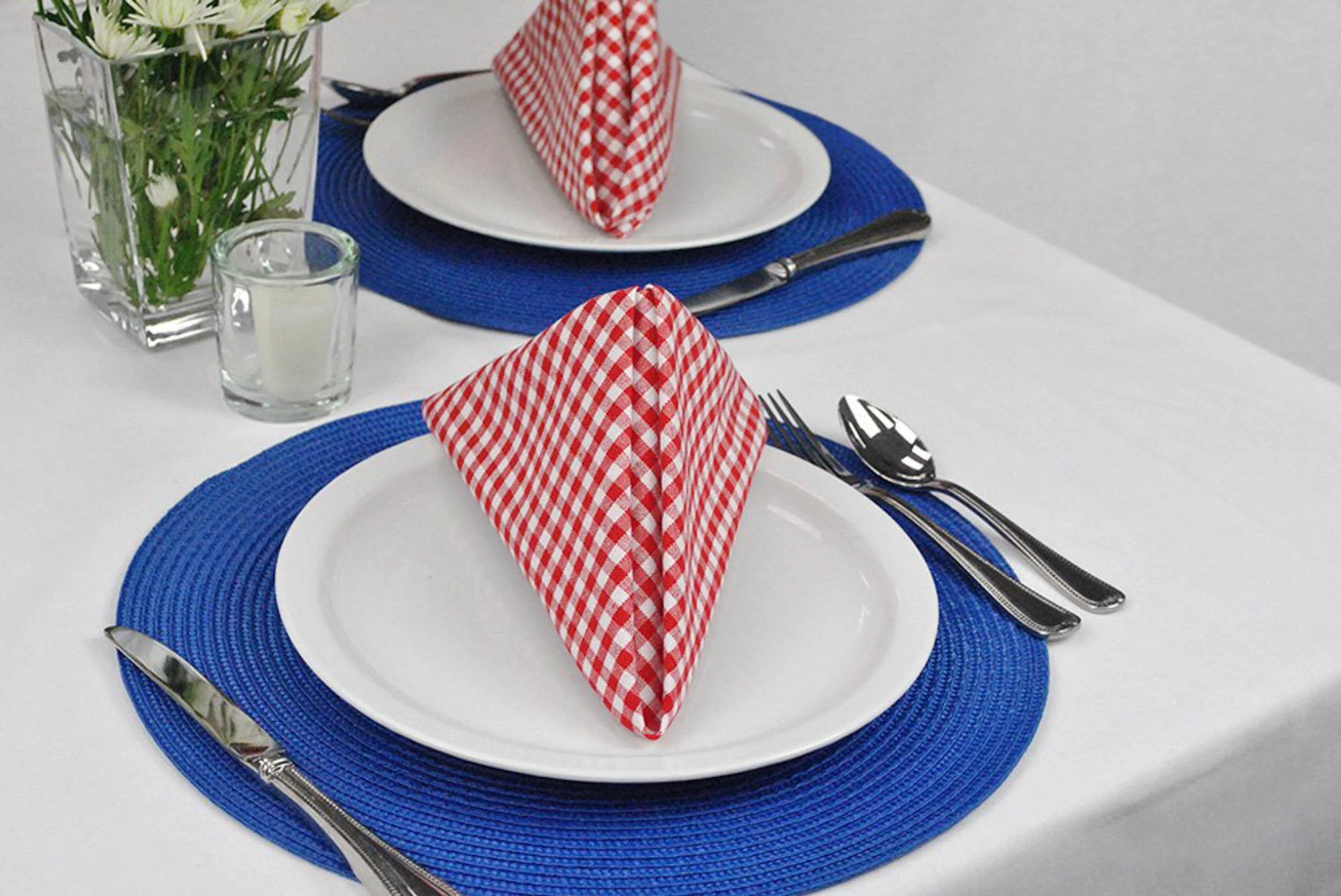 Nautical Blue Round Woven Placemat, Set of 6