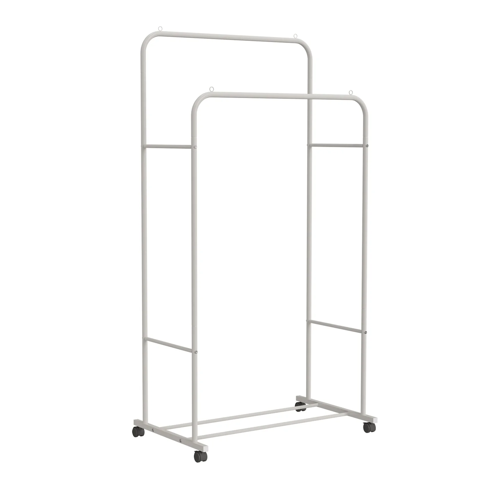 Heavy Duty Clothes Rack Double Rod Clothing Stand with Shelf - 31.4x20x61 inch