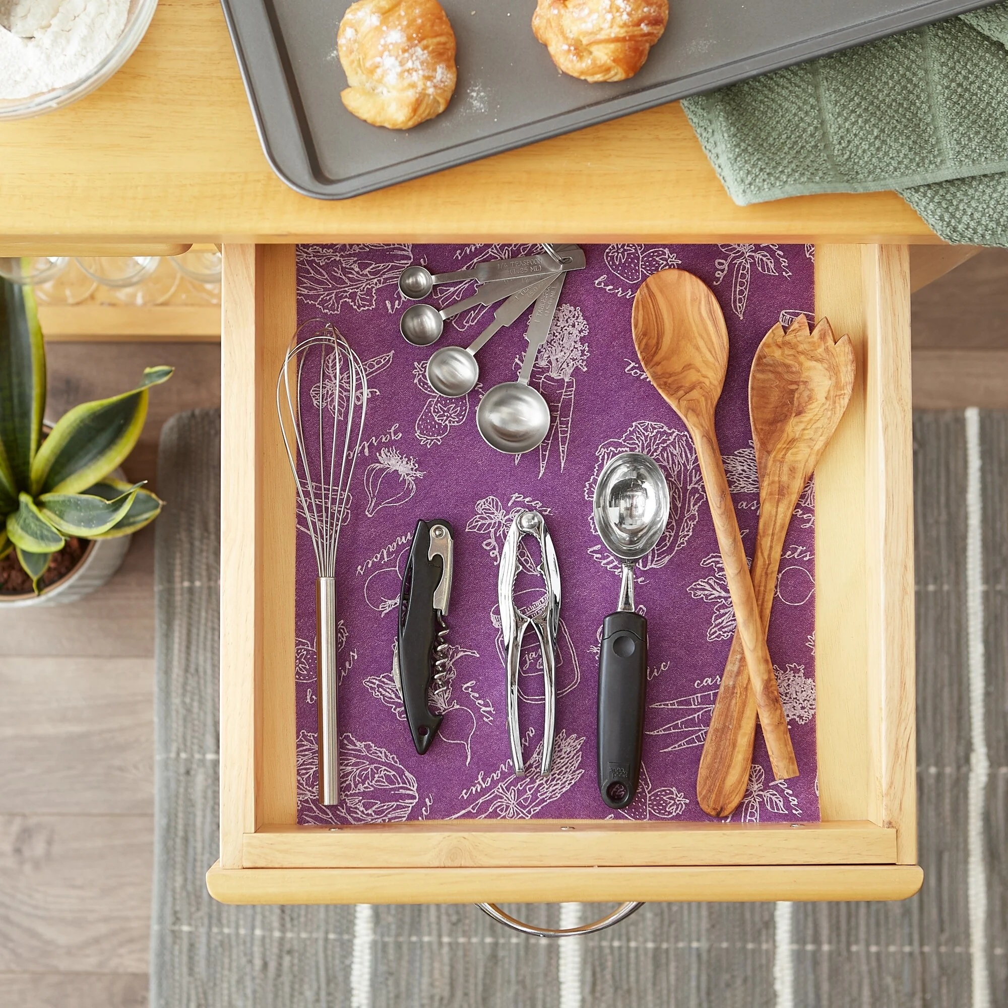 DII Nautical Blue Market Print Fridge Liner (Set of 6)