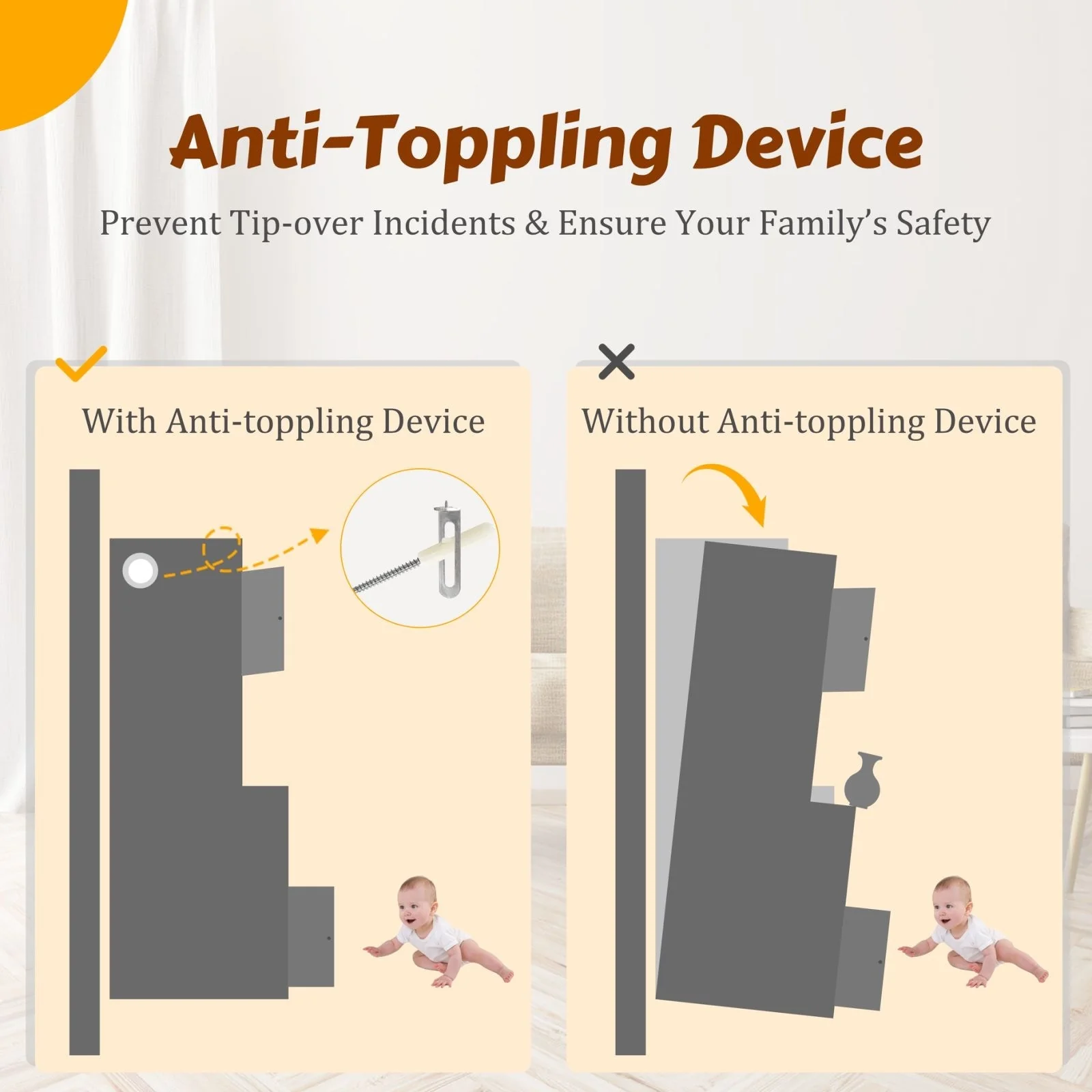 VEIKOUS Kitchen Pantry Storage Cabinet Cupboard with Framed Glass Door and Drawer