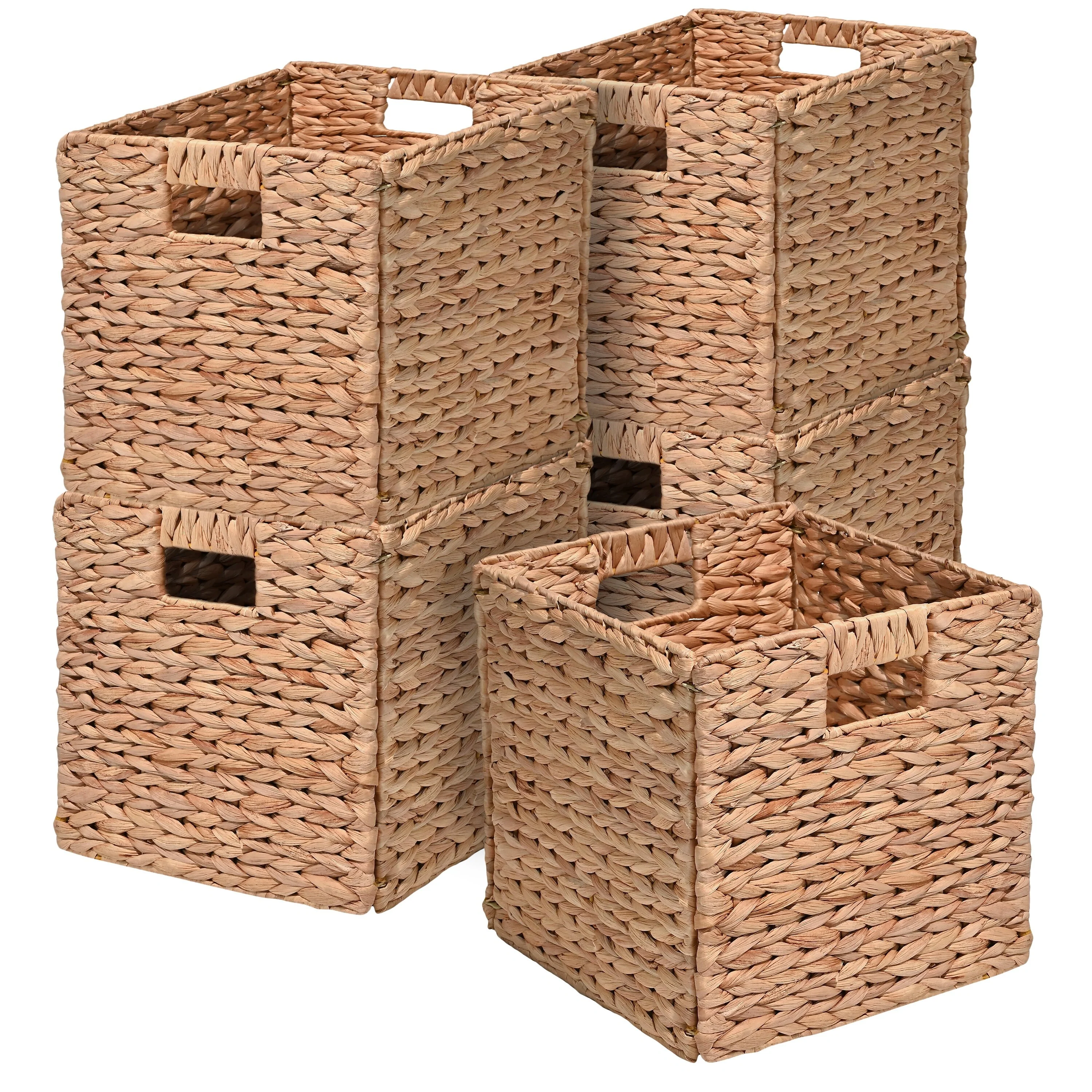 Collapsible Storage Cube Basket with Handles (Set of 5)