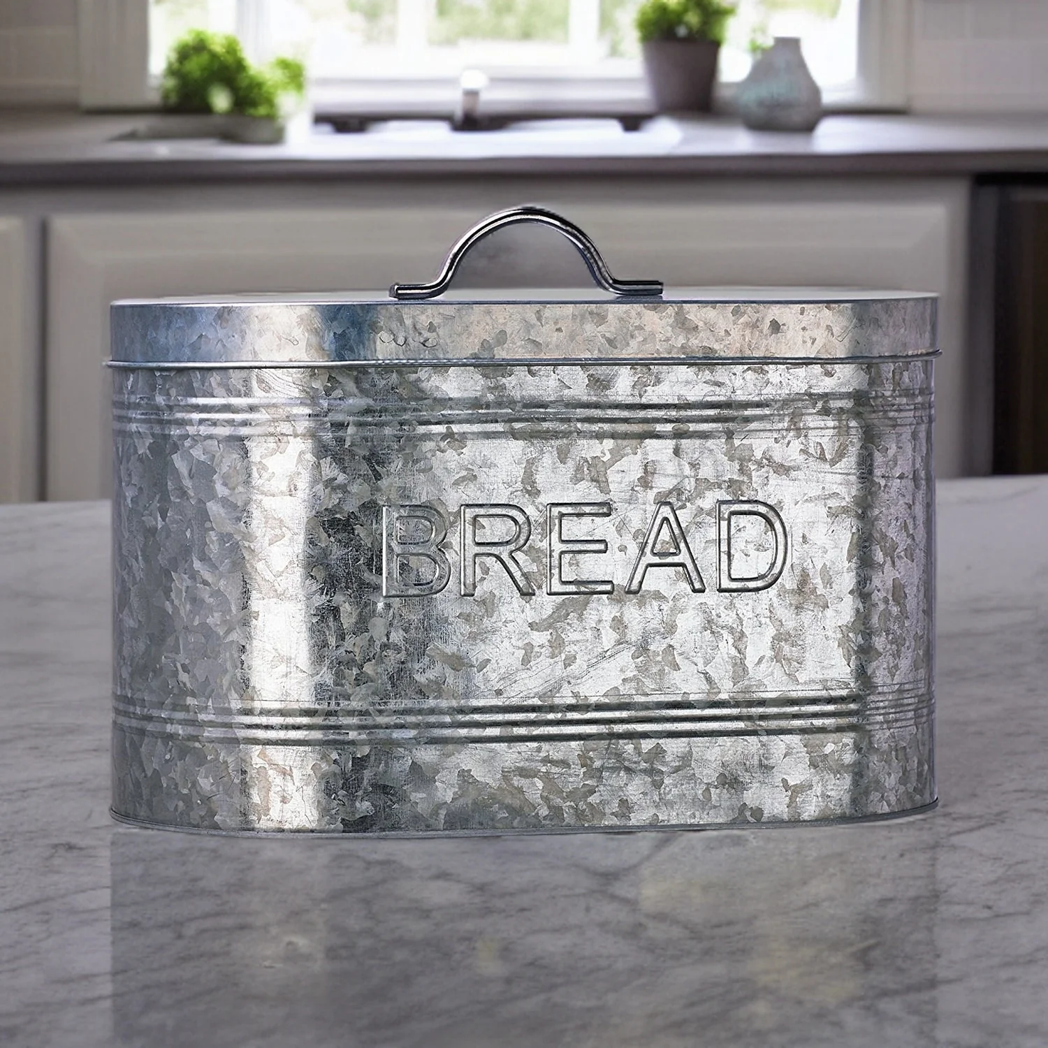 Amici Home Rustic Kitchen Galvanized Metal Bread Storage Bin 288 oz