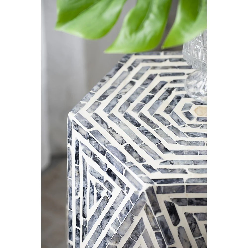 Capiz Hexagon Side Table