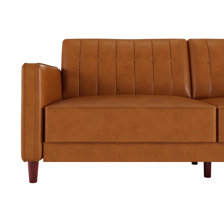 Seylow 81.5'' Faux Leather Convertible Sofa
