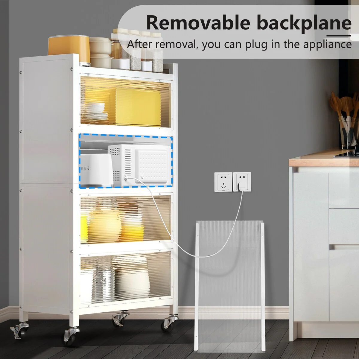 MEGA CASA 5 - Layer Steel Accent Cabinet with Door - N/A